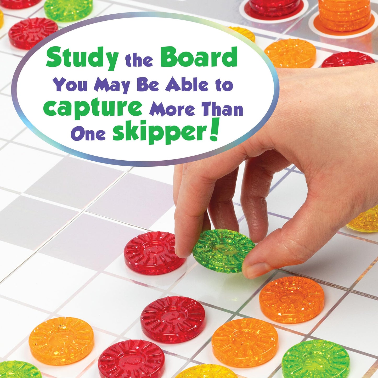 MindWare Skippity - Jump-and-Capture Board Game for 2-4 Players