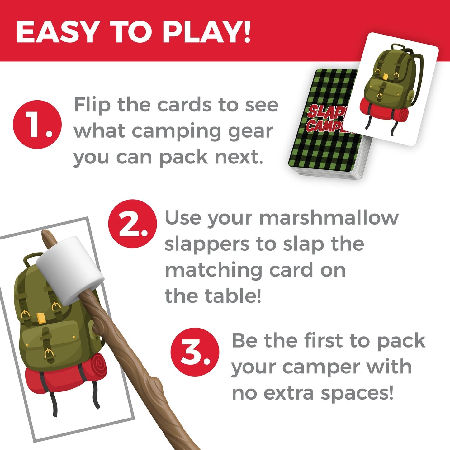 MindWare Slappy Camper Strategy Game – Think Fast and Fill Your Camper (2-4 Players, Ages 5+)