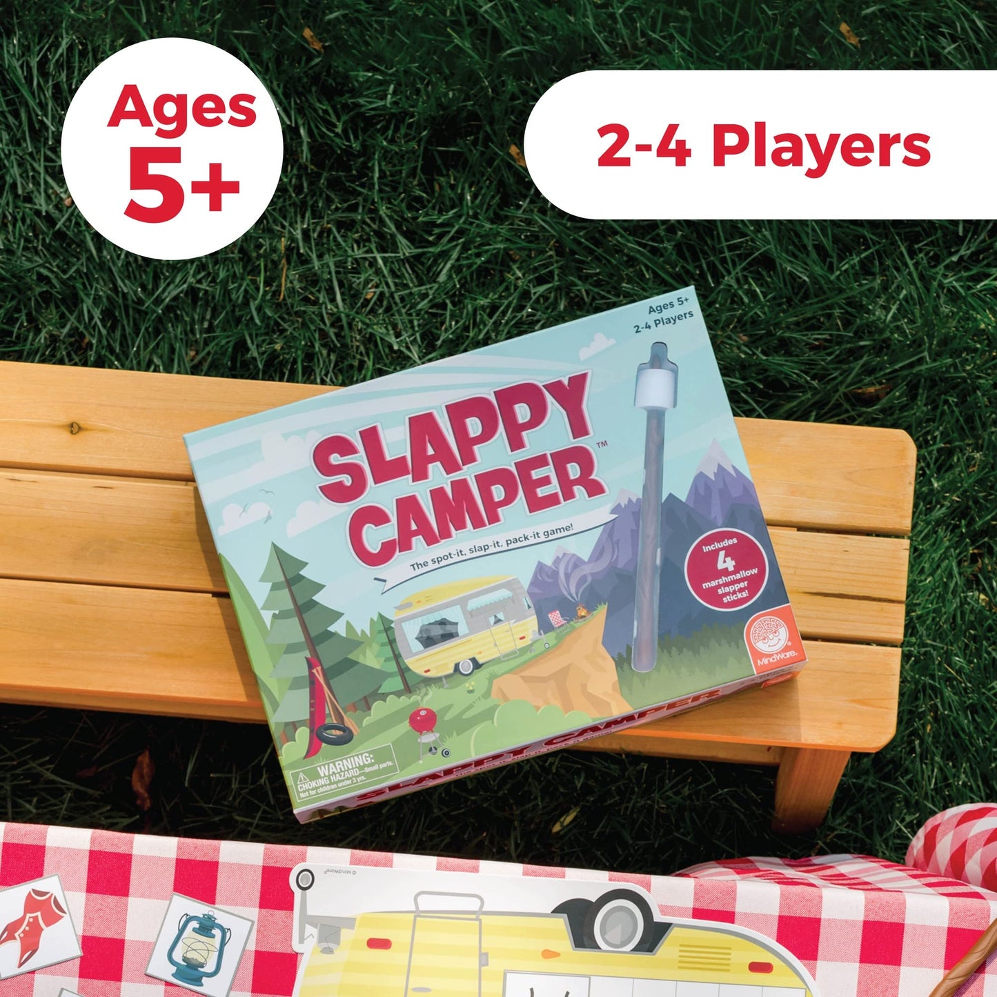 MindWare Slappy Camper Strategy Game – Think Fast and Fill Your Camper (2-4 Players, Ages 5+)