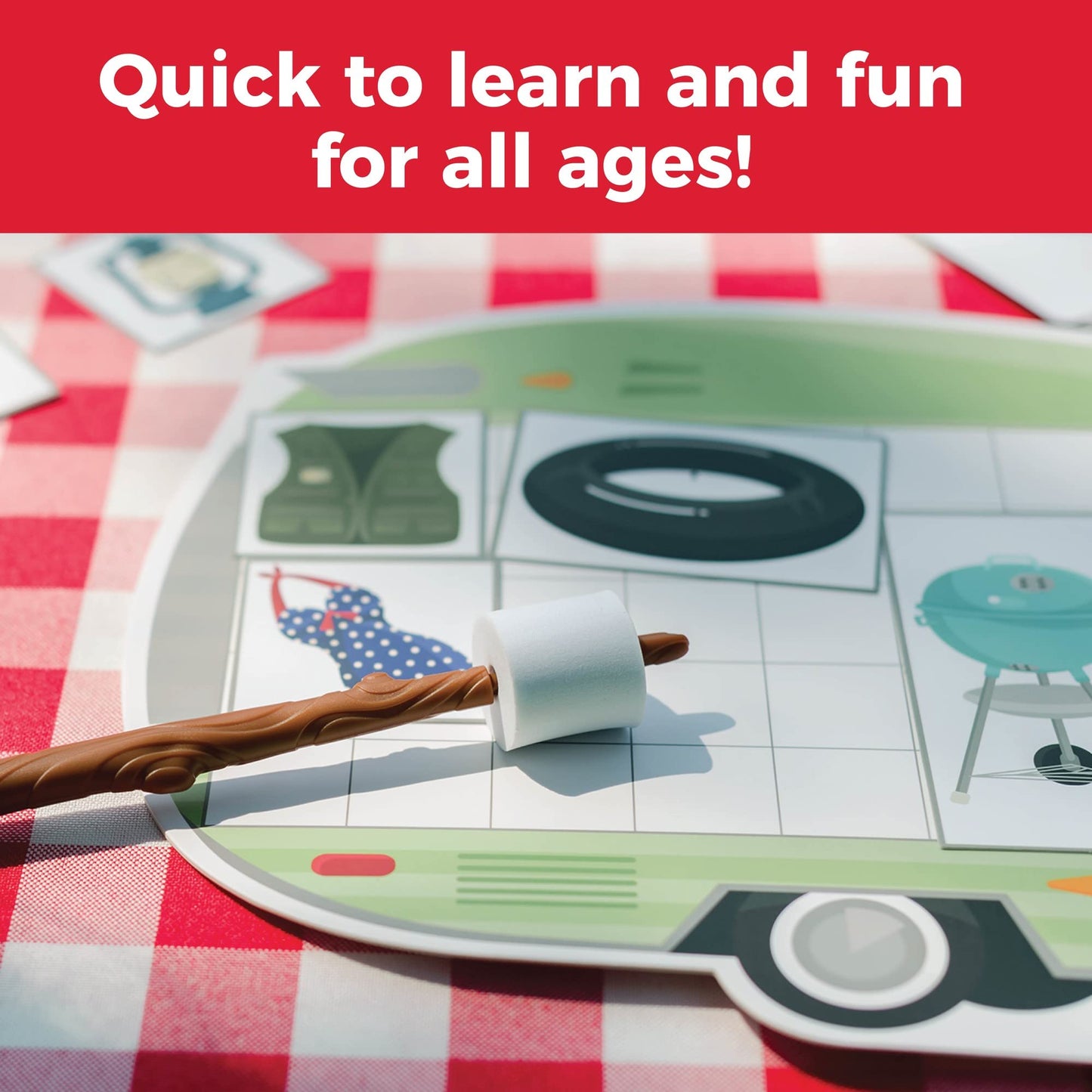 MindWare Slappy Camper Strategy Game – Think Fast and Fill Your Camper (2-4 Players, Ages 5+)