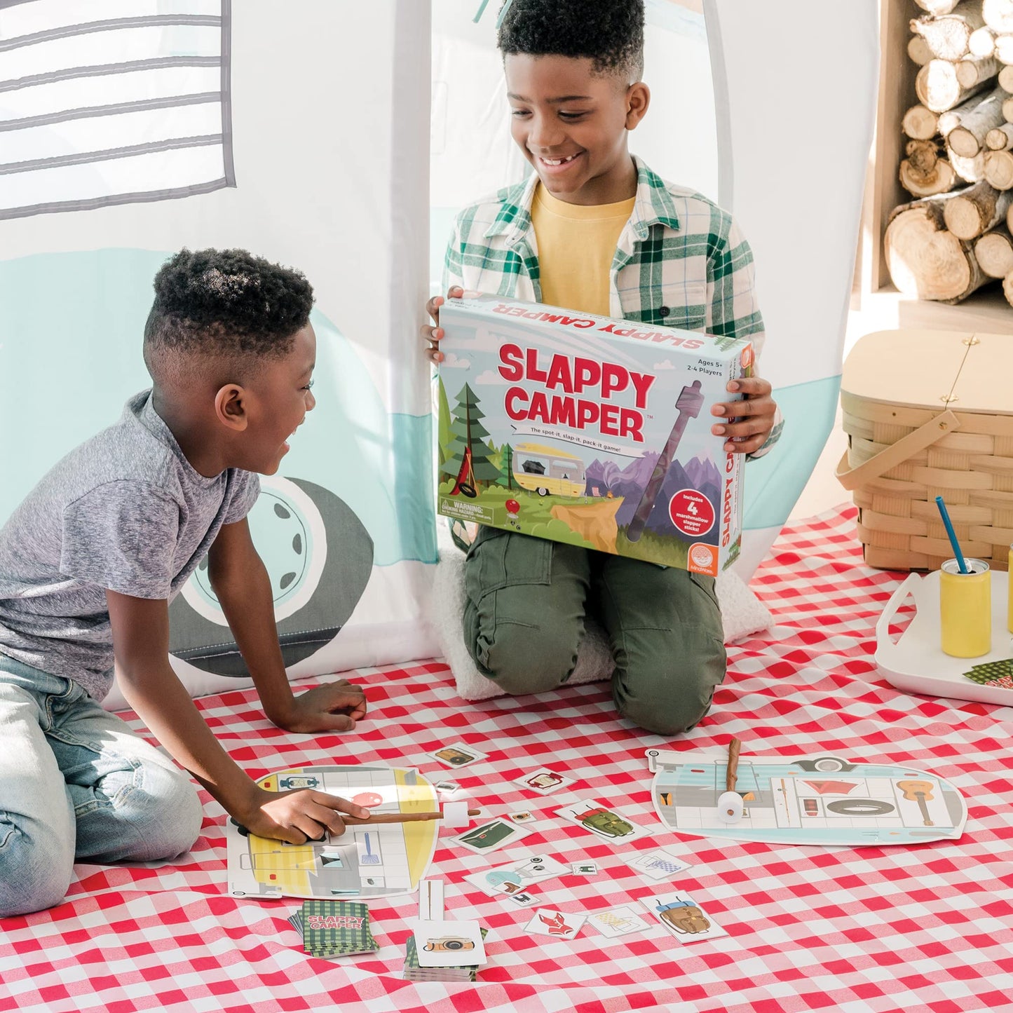 MindWare Slappy Camper Strategy Game – Think Fast and Fill Your Camper (2-4 Players, Ages 5+)