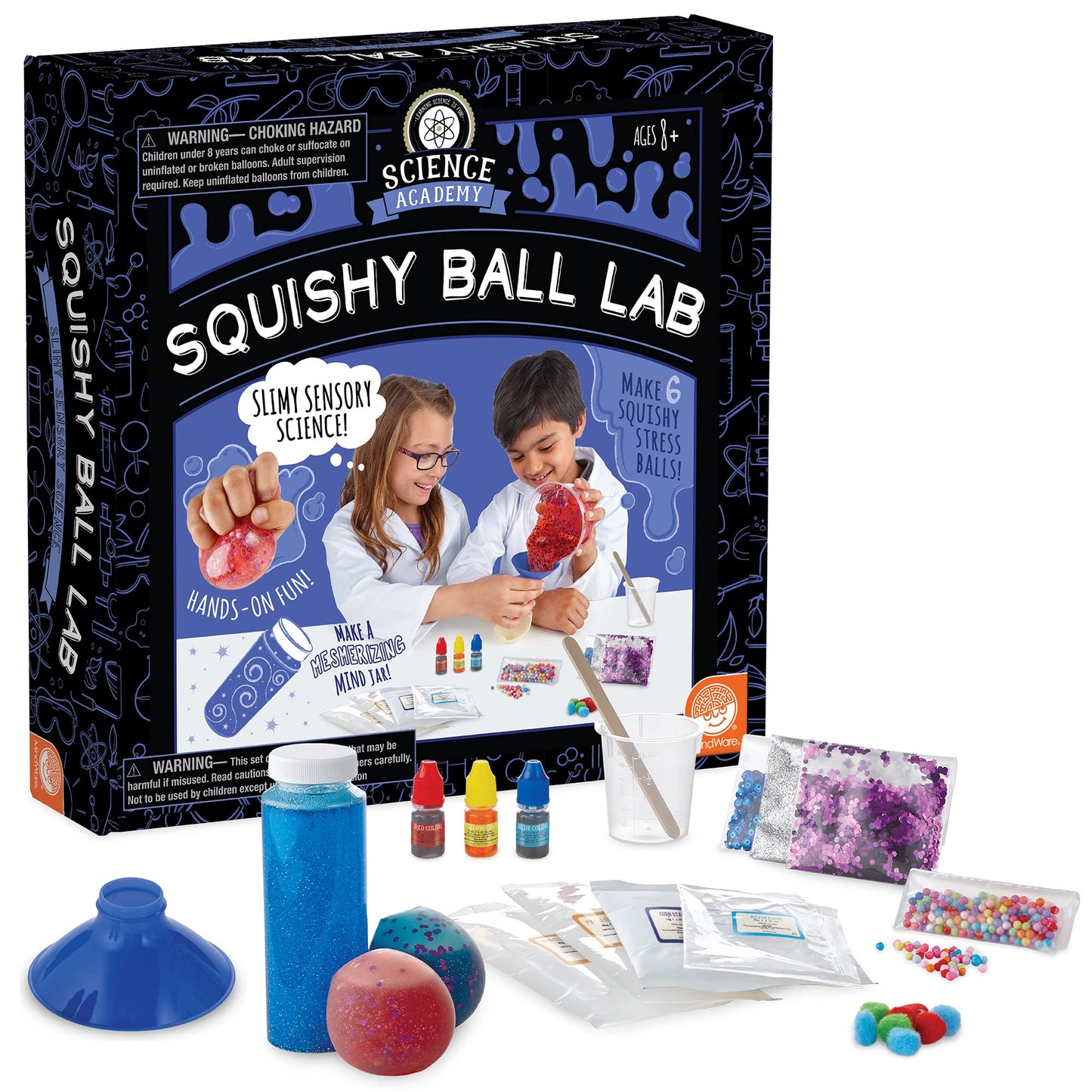 MindWare Science Academy Squishy Ball Lab – 35pc STEM Kit for Kids & Teens