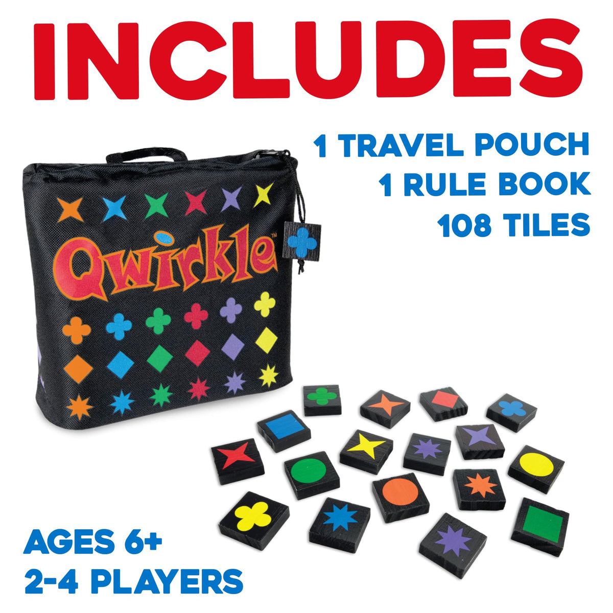 MindWare Travel Qwirkle Board Game — Compact Travel Edition for 2-4 Players