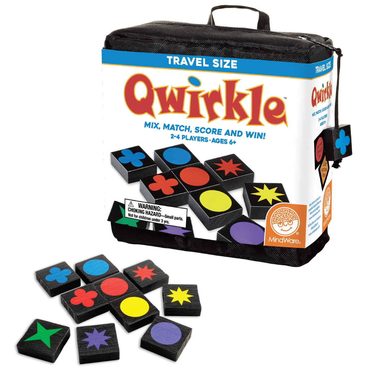 MindWare Travel Qwirkle Board Game — Compact Travel Edition for 2-4 Players