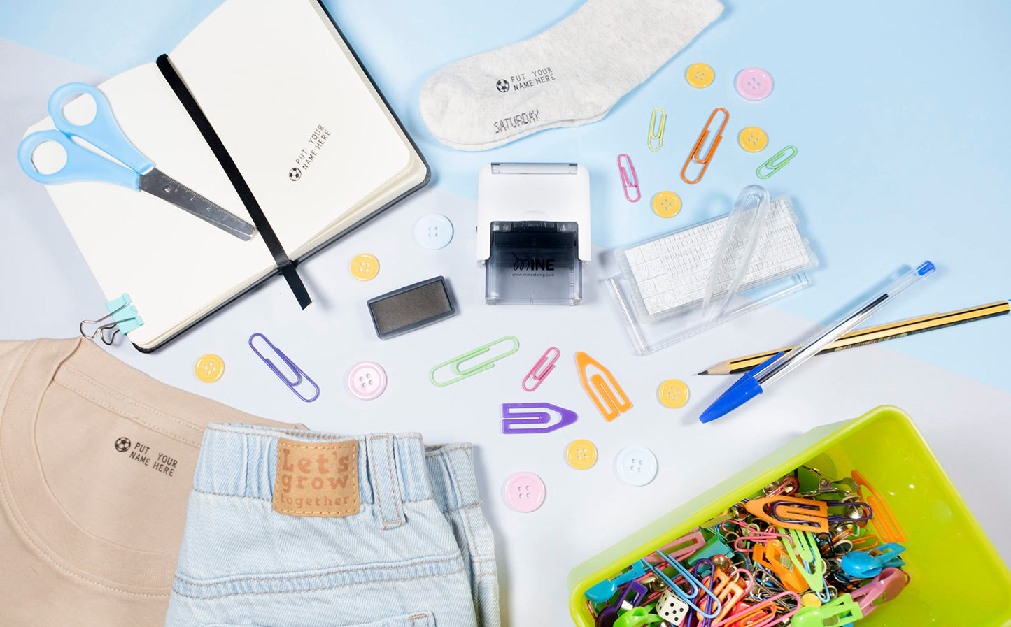 Mine Stamp Compact Clothing Marker – Personalised Name Stamp for Kids & Adults