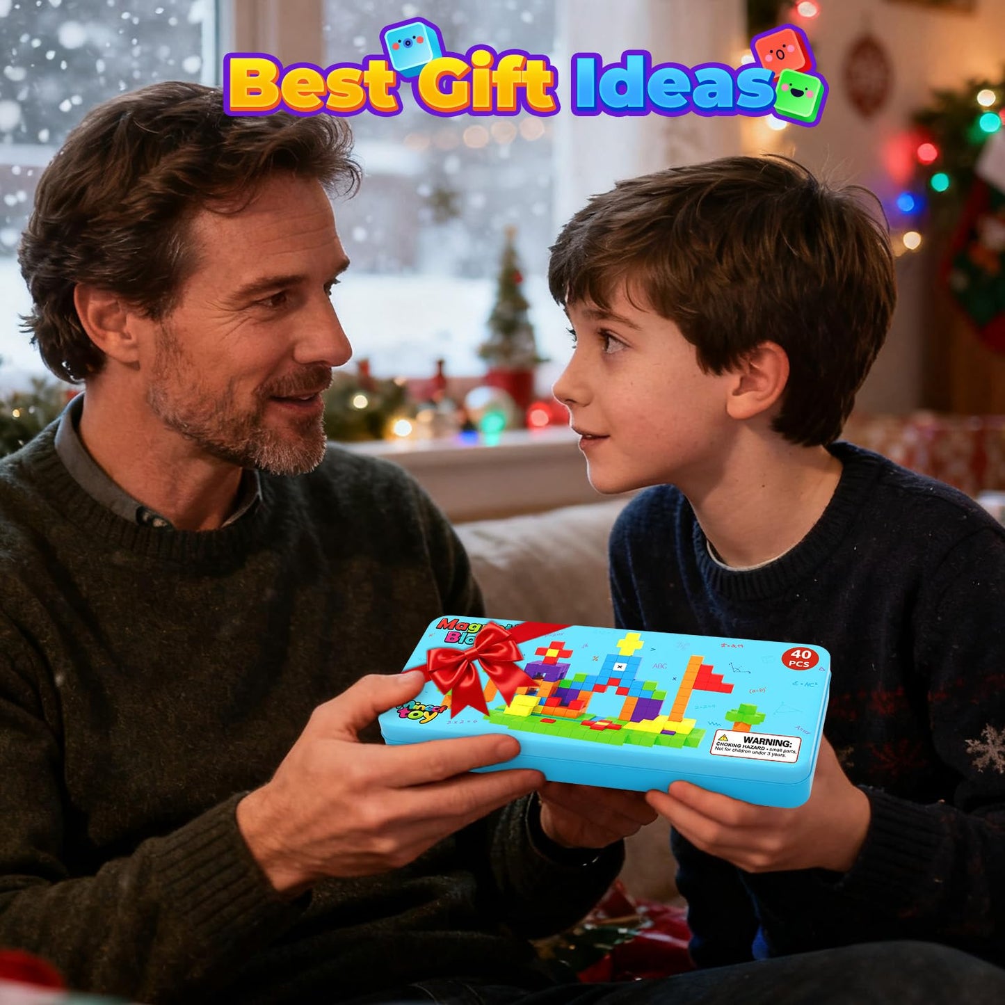 Minecftoy Magnetic Blocks Travel Set – 40-Piece Mini Case for Toddlers