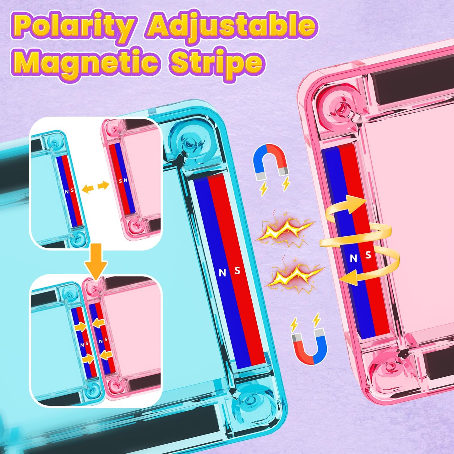 Minecftoy 40PCS Magnetic Tiles Mini Travel Set — Portable Building Blocks for 3-5 Year Olds
