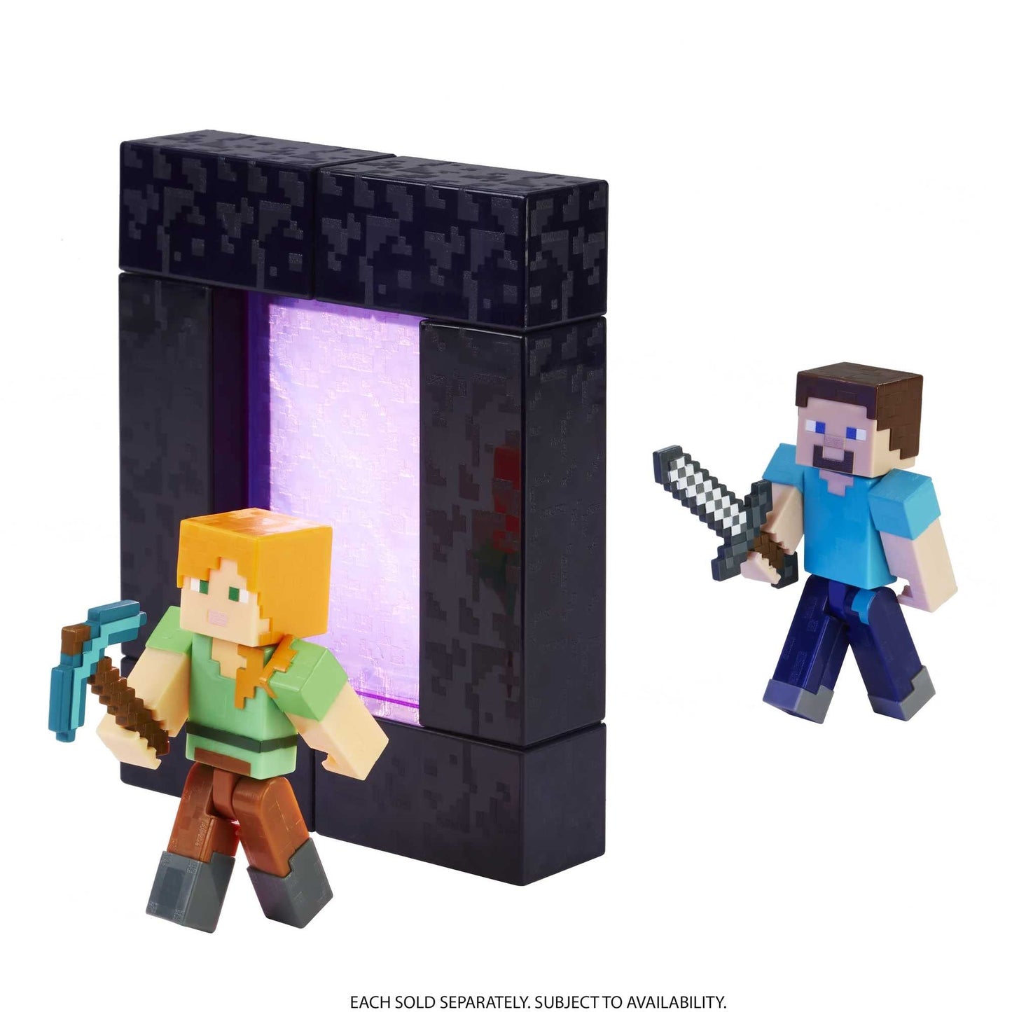 Minecraft Alex Action Figure - 3.25-in with Build-a-Portal Piece & Accessory | Collectible Toy for Kids 6+