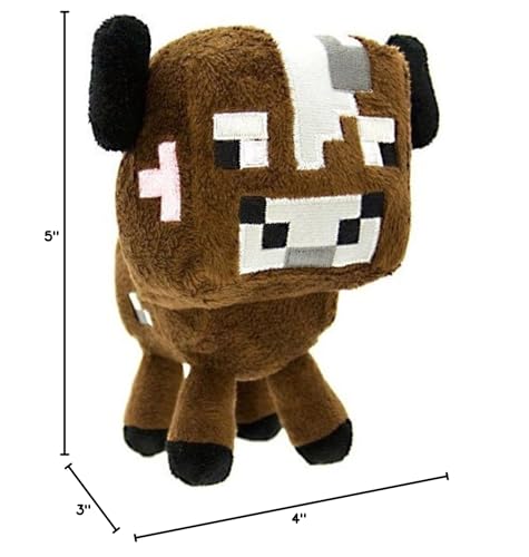 Minecraft Baby Cow Plush – Soft Pixel-Art Plush Toy for Minecraft Fans
