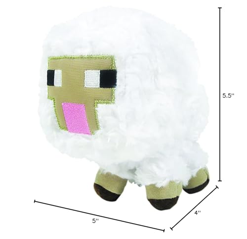 Minecraft Baby Sheep Plush Toy - Soft Yellow 5.5-Inch Tall for Ages 12+ Months