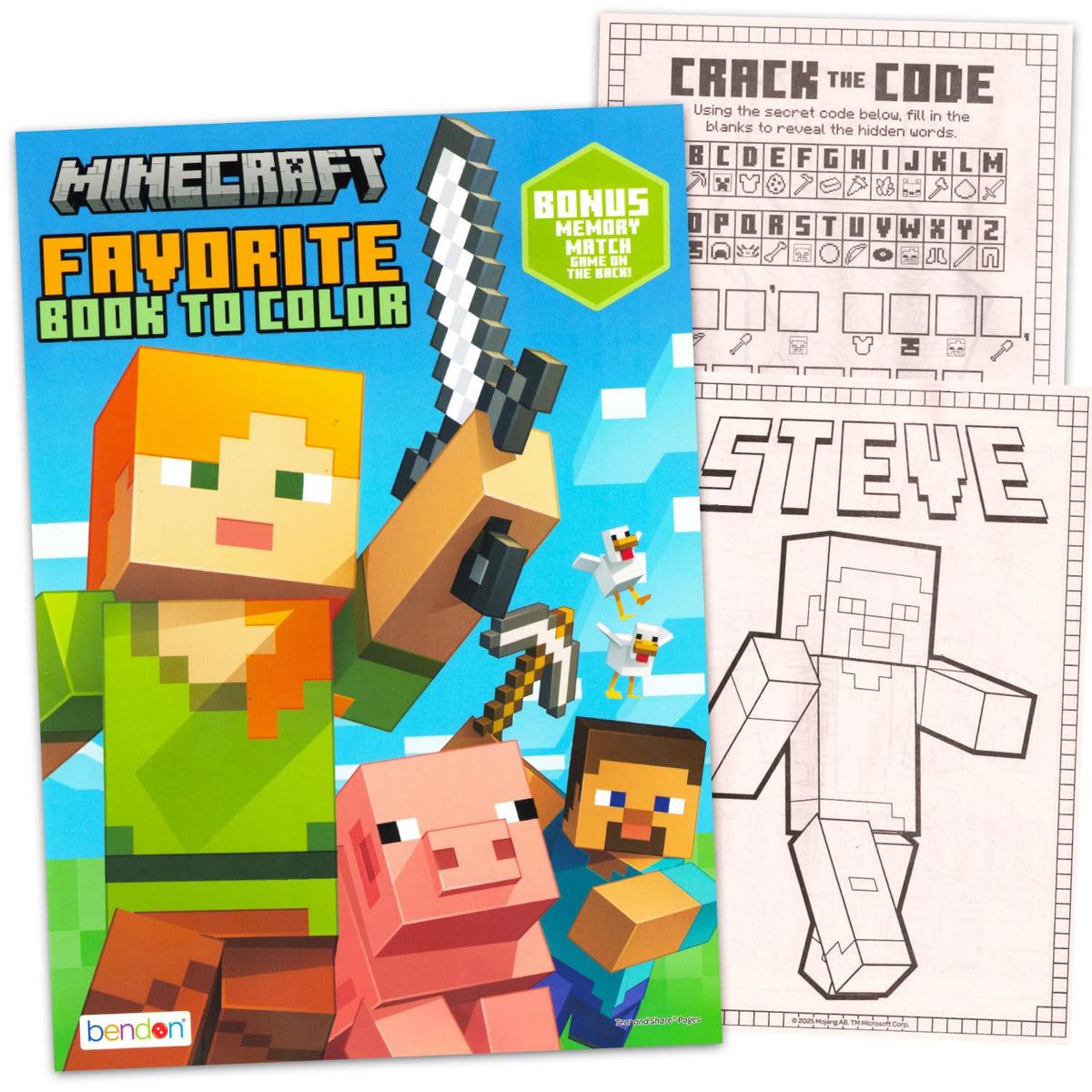 Minecraft Coloring Book Set for Kids Ages 4-8 – Pages, Activities, Stickers & Jumbo Crayons