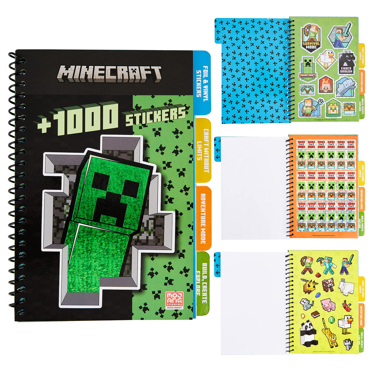 Minecraft Sticker Book for Kids – 28 Sheets, 1000+ Creeper Stickers | Official Minecraft Gift
