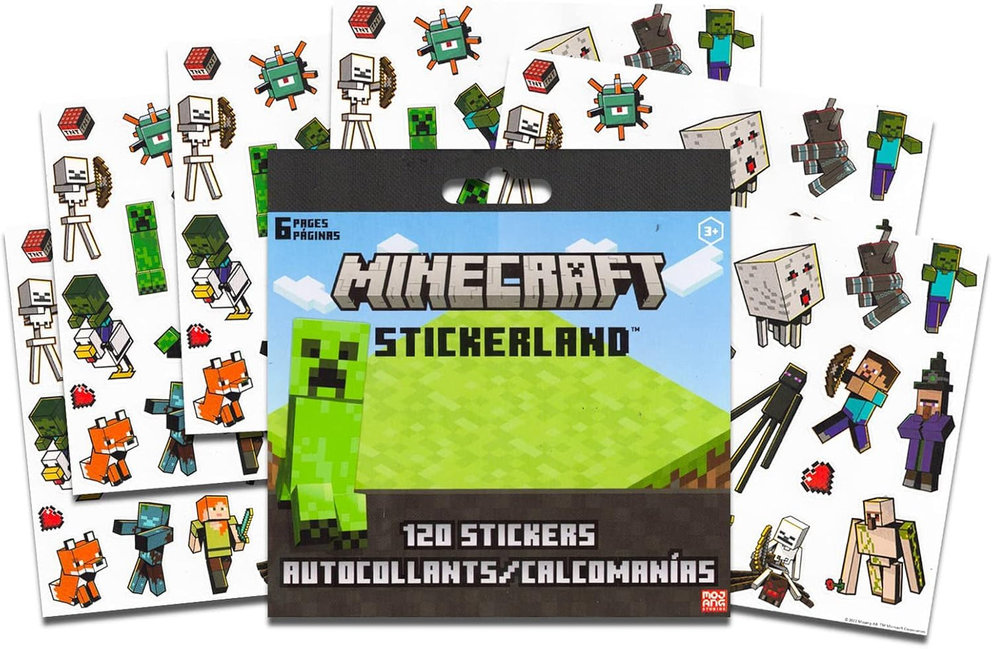 Minecraft Party Favors Set - 240 Stickers (Steve, Alex, Creepers) + Rex-Man | 12 Sheets