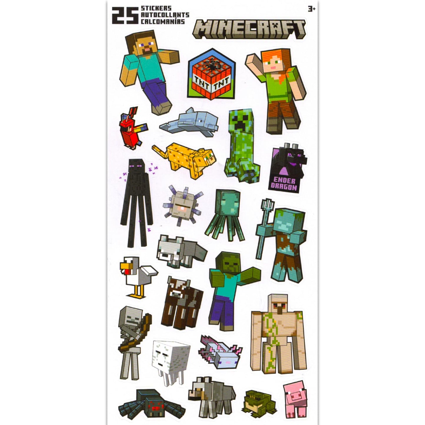 Minecraft Party Favors Bundle — 12 Pack Sticker Sheets for Kids' Birthday Parties | Minecraft Party Supplies