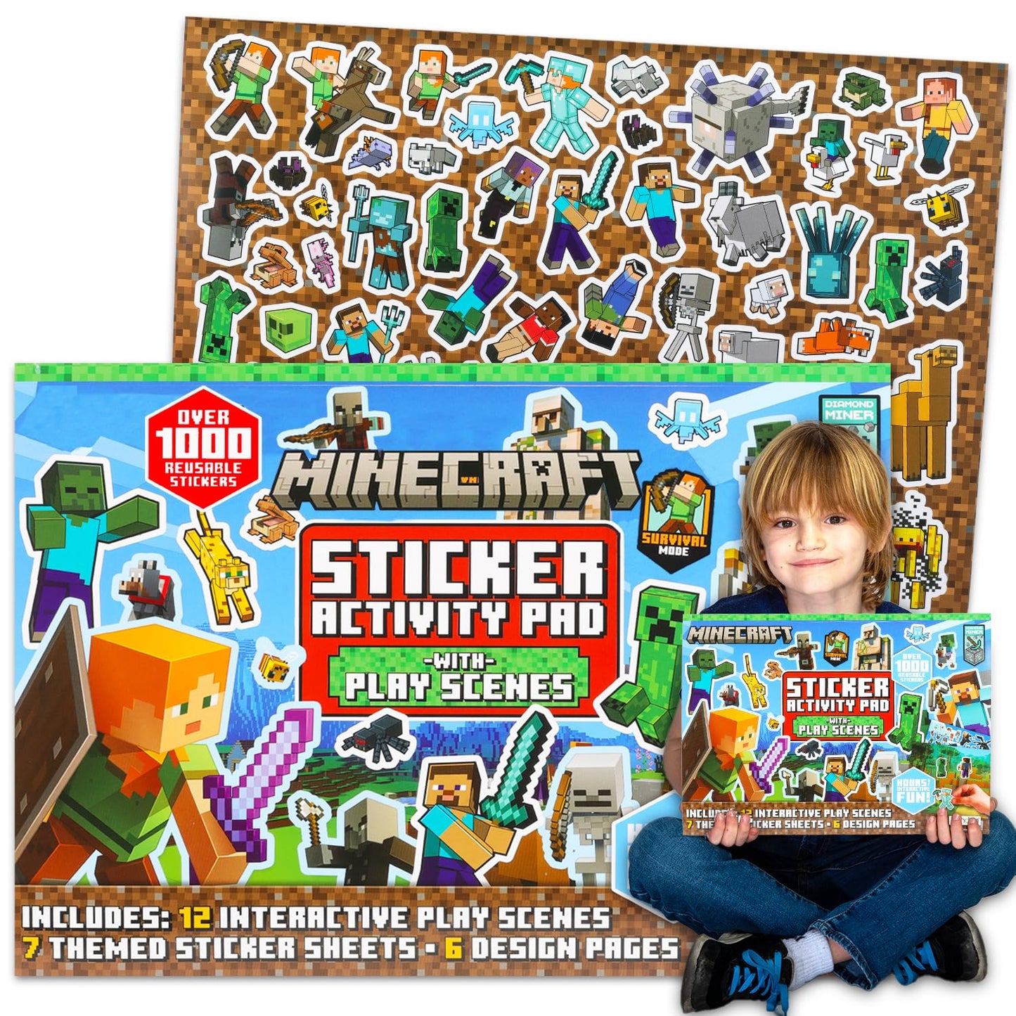 Minecraft Stickers Ultimate Activity Pad – 1000+ Stickers, Scenes & Activities for Kids