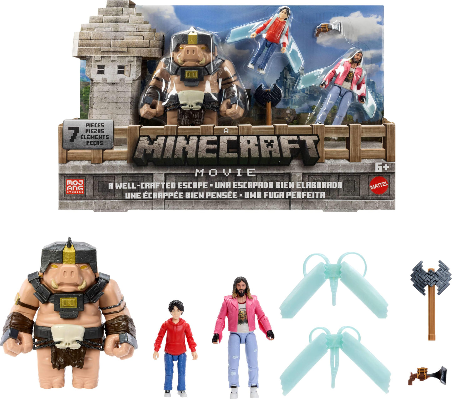 Mattel Minecraft Story Set – 3 Action Figures & 4 Accessories | A Well-Crafted Escape