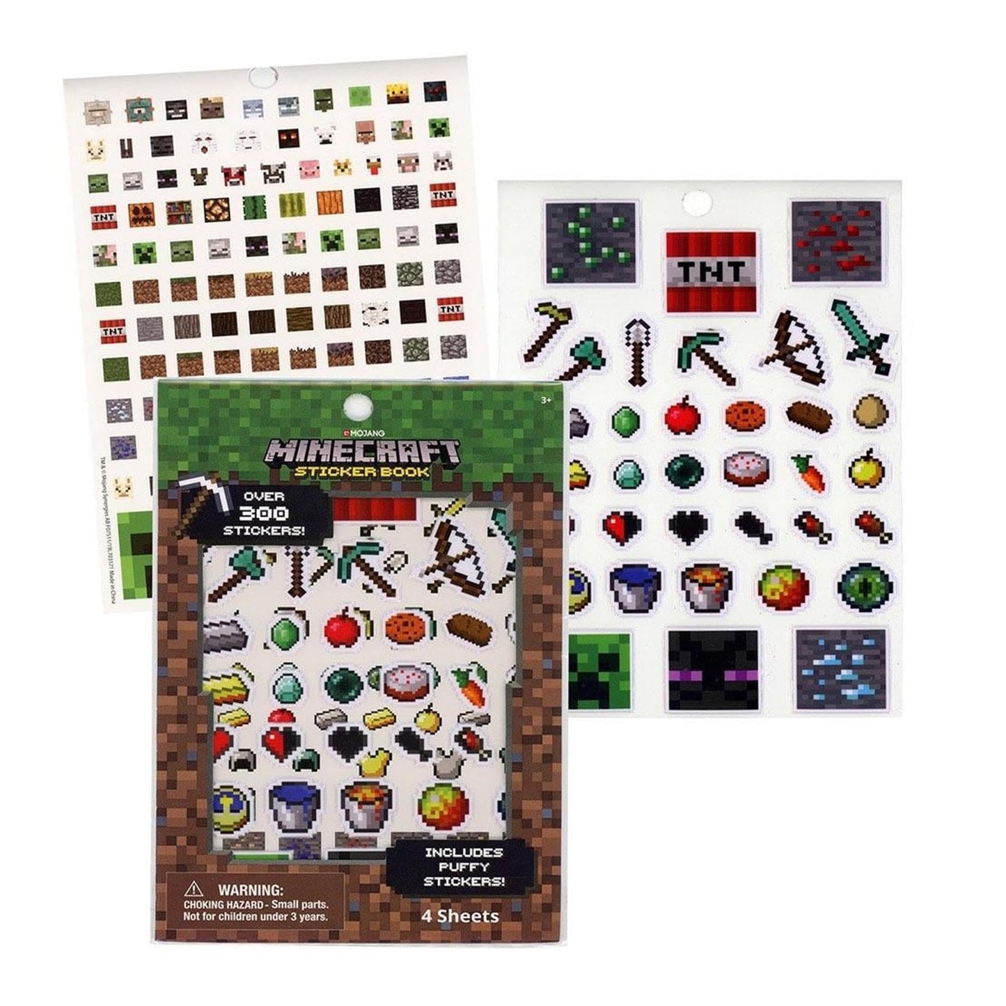 Minecraft TUGOKU Kids Camera Sticker Book with 300+ Stickers and Puffy Sheet Pack