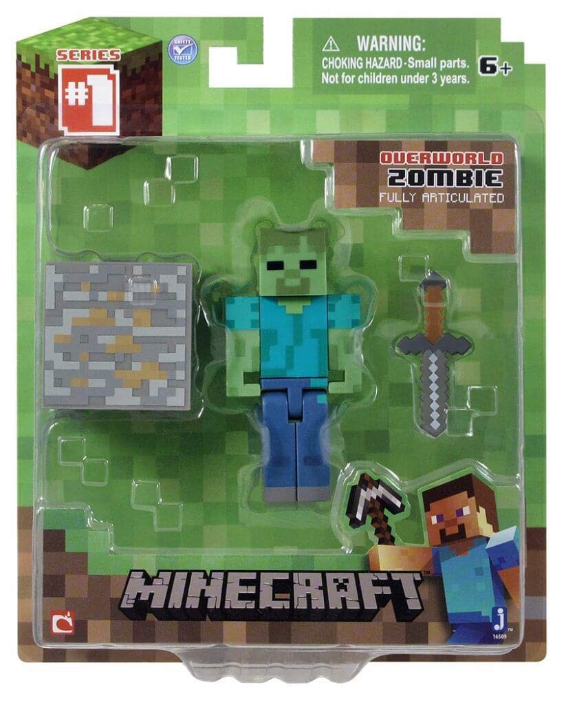 Minecraft Core Zombie Figure Pack – Series 1 (3-Inch, Iron Ore Block)