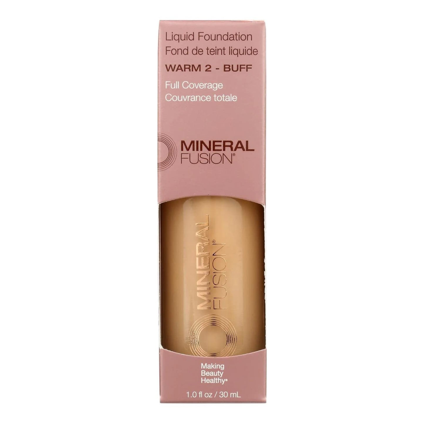 Mineral Fusion Warm 2 Liquid Foundation – Buildable Coverage, 1oz