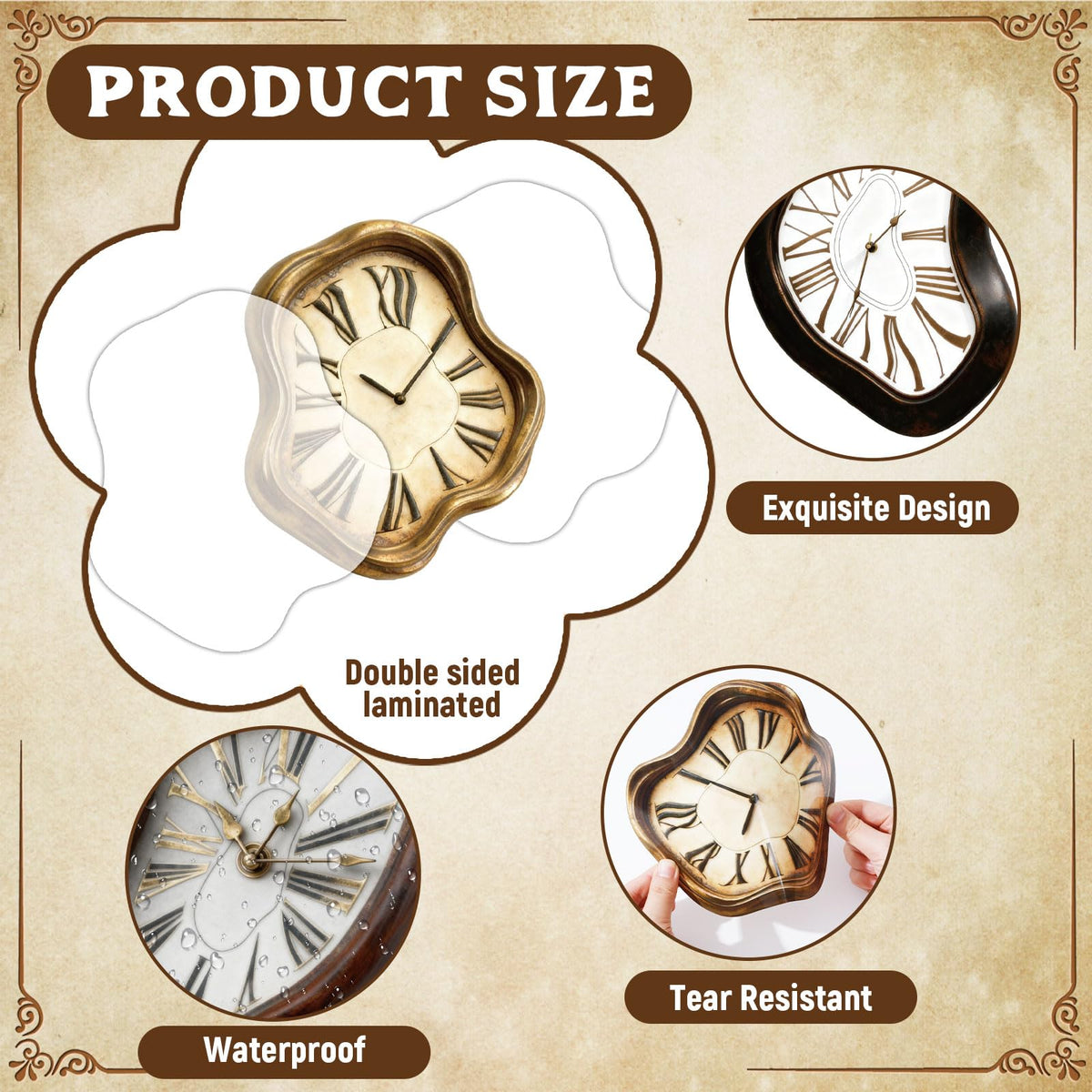 MinFyberd Wonderland Clock Cards – 24 Pcs Melting Clock Garland for Parties