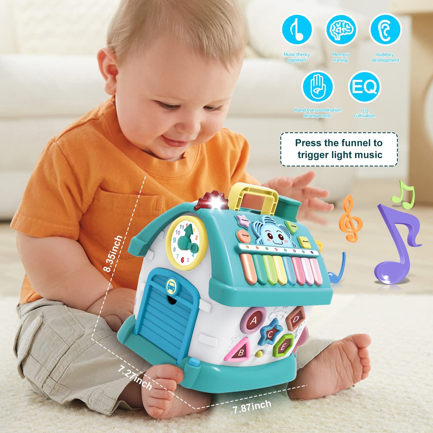Ming You 8-in-1 Montessori Musical House Toy for 12-18 Months | Educational Toddler Toy