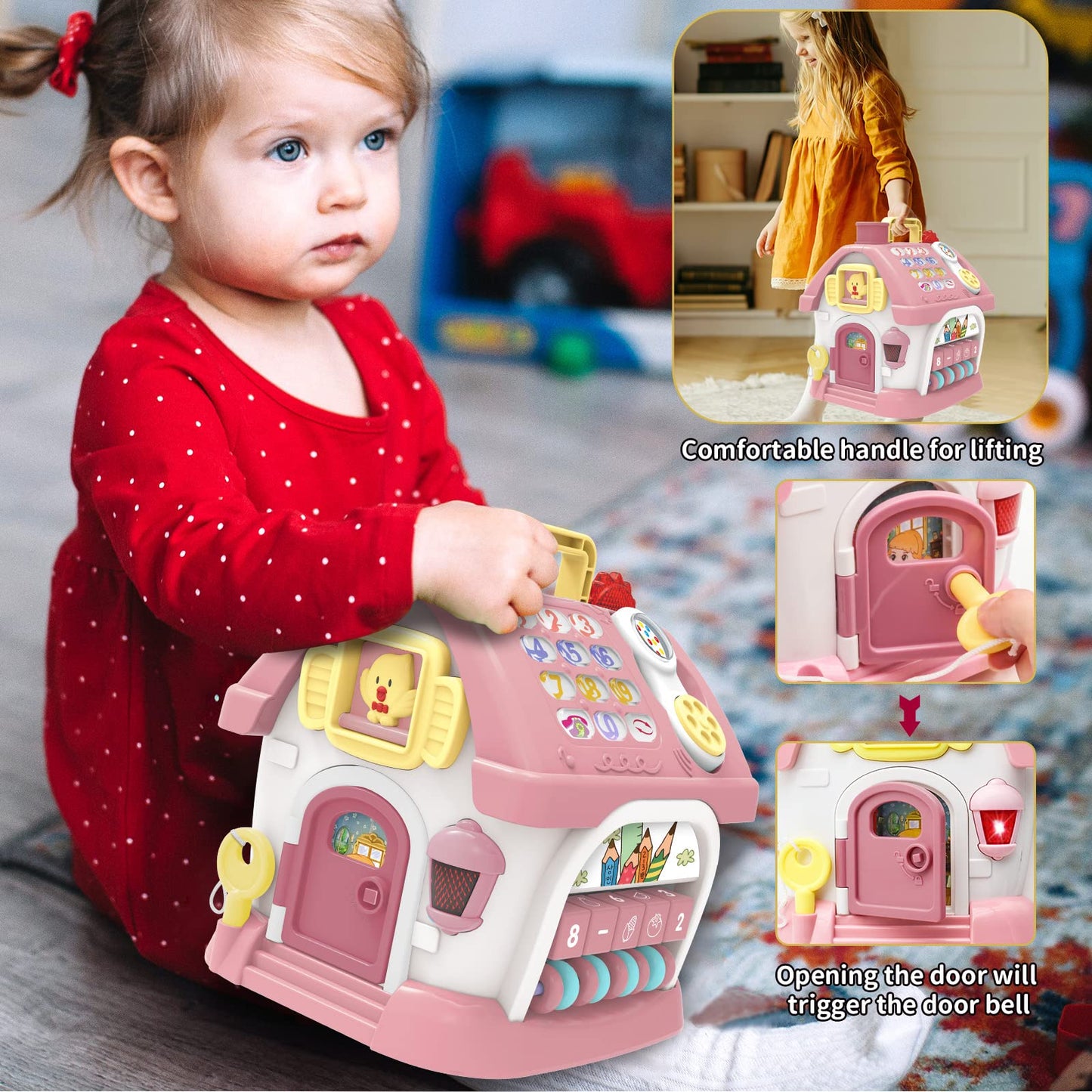 Ming You 8-in-1 Montessori Learning House – Musical Toy for 1+ Year Olds