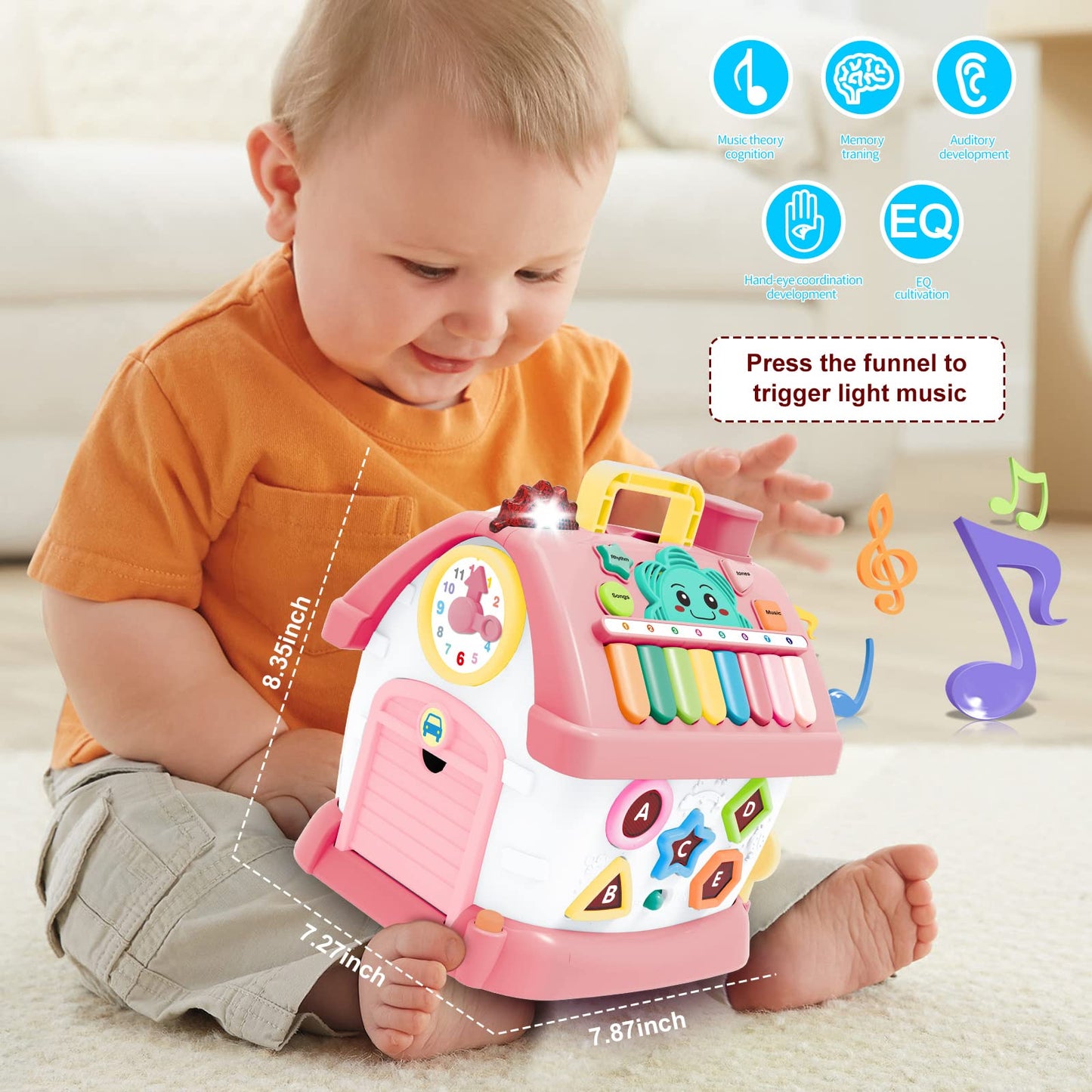 Ming You 8-in-1 Montessori Learning House – Musical Toy for 1+ Year Olds