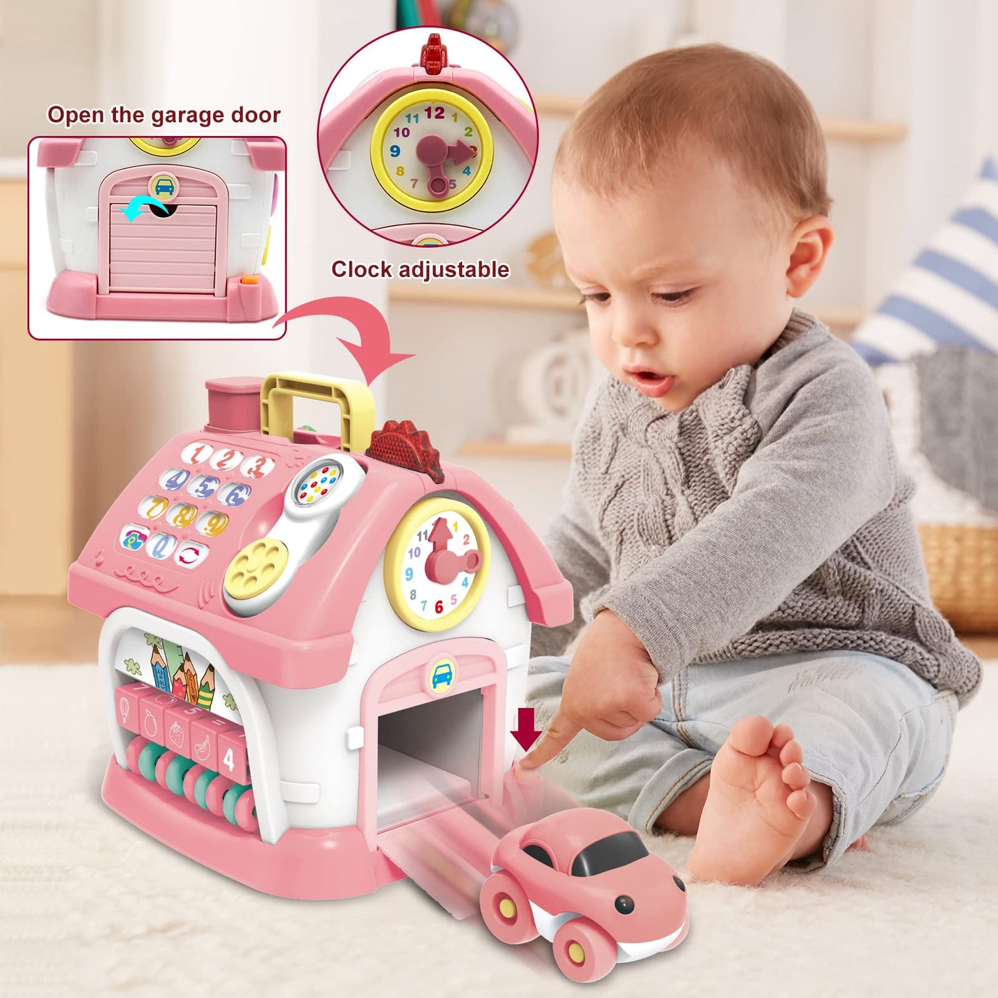 Ming You 8-in-1 Montessori Learning House – Musical Toy for 1+ Year Olds