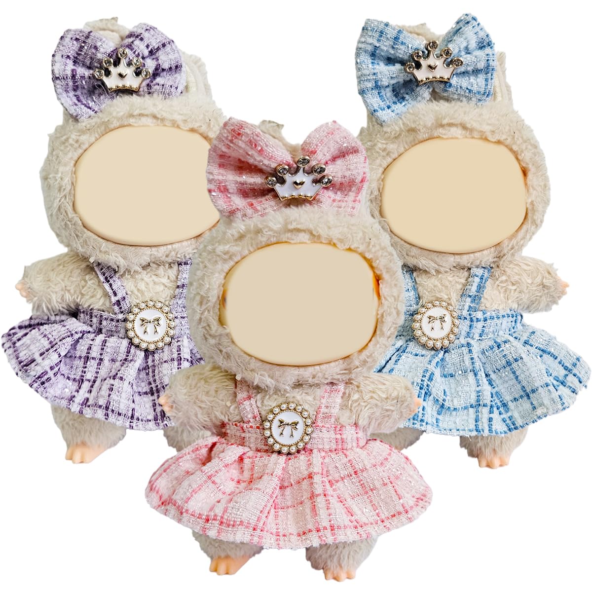 Mingmc 3-Pack for Labubu 17cm Dolls – Luxury Designer Outfits Collection