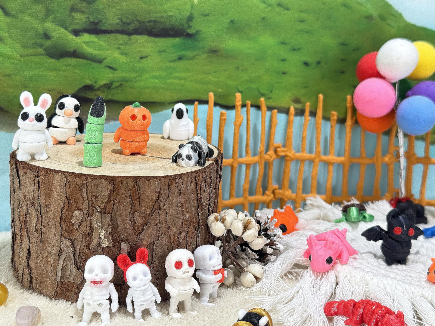 24 Pcs Mini 3D Printed Small Animals Set – Articulated, Flexible Fidget Toys & Gift Ideas