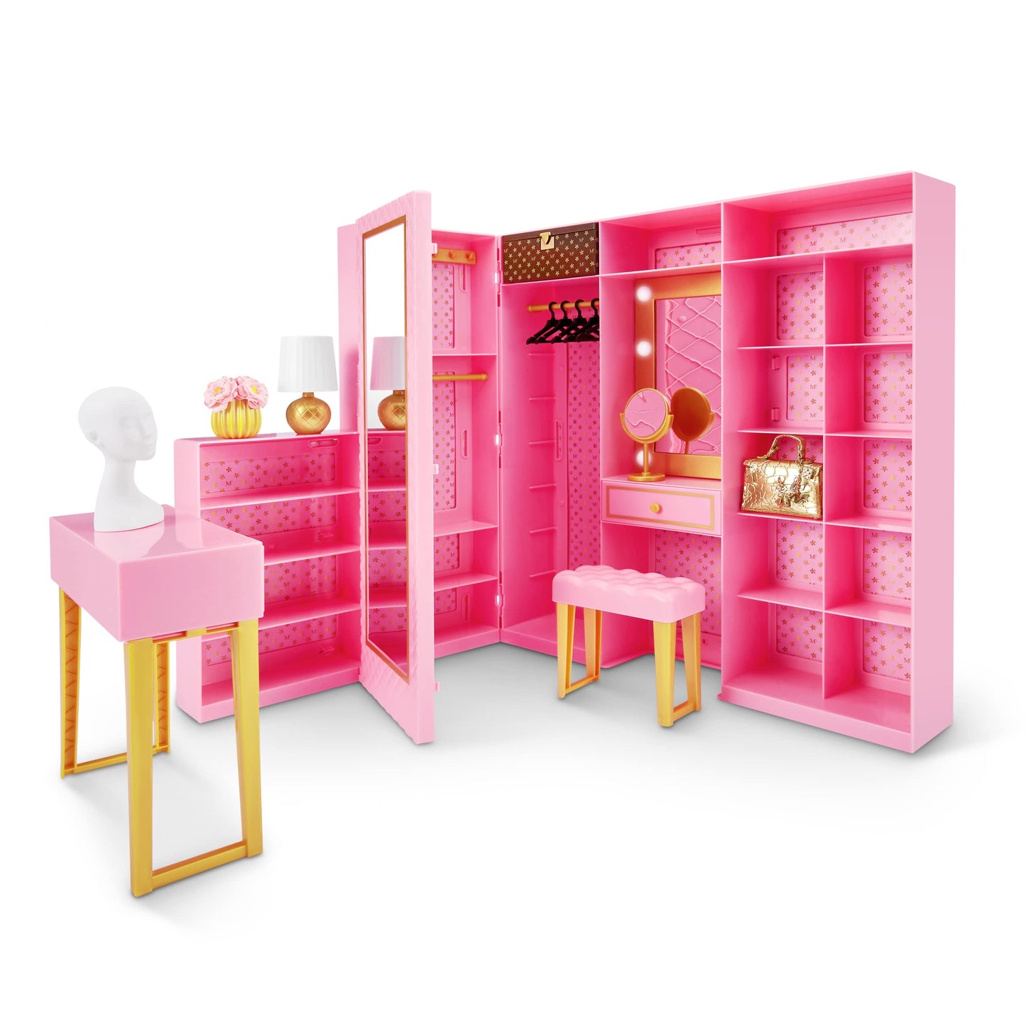 Mini Brands Mini Fashion Dream Wardrobe – Exclusive Metallic Bag & 25+ Storage Areas for Doll Accessories