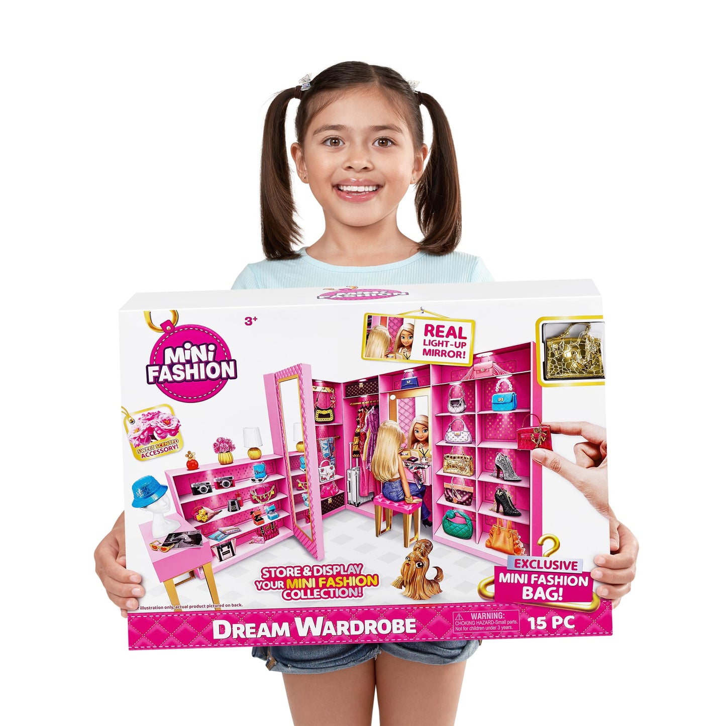 Mini Brands Mini Fashion Dream Wardrobe – Exclusive Metallic Bag & 25+ Storage Areas for Doll Accessories