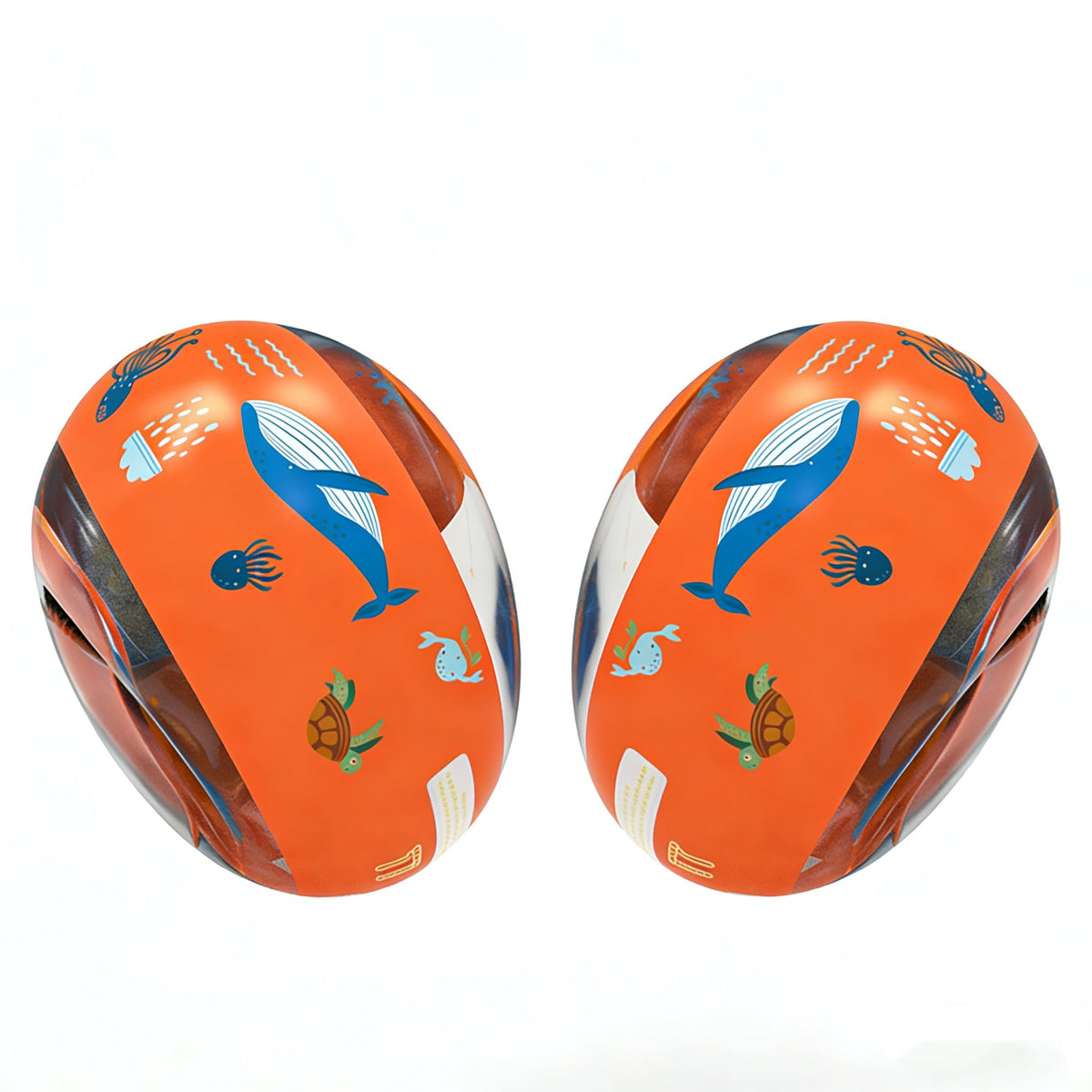 Mini-Dreams Swim Armbands for Kids 1-14 yrs — 3 Airbags, Shark & Dinosaur Design, Orange
