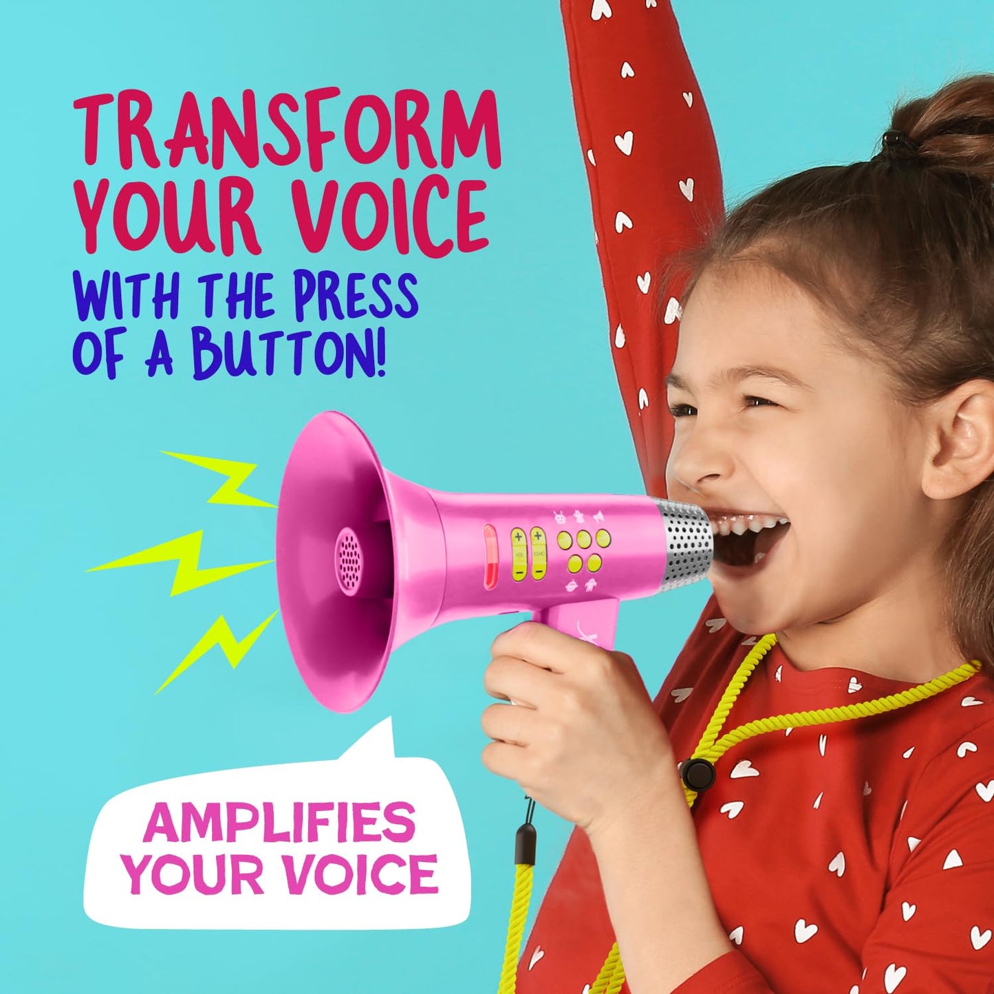 Mini Explorer Voice Changer for Kids (Ages 3-8+) – 4 Modes, USB Rechargeable, LED Glow, Pink