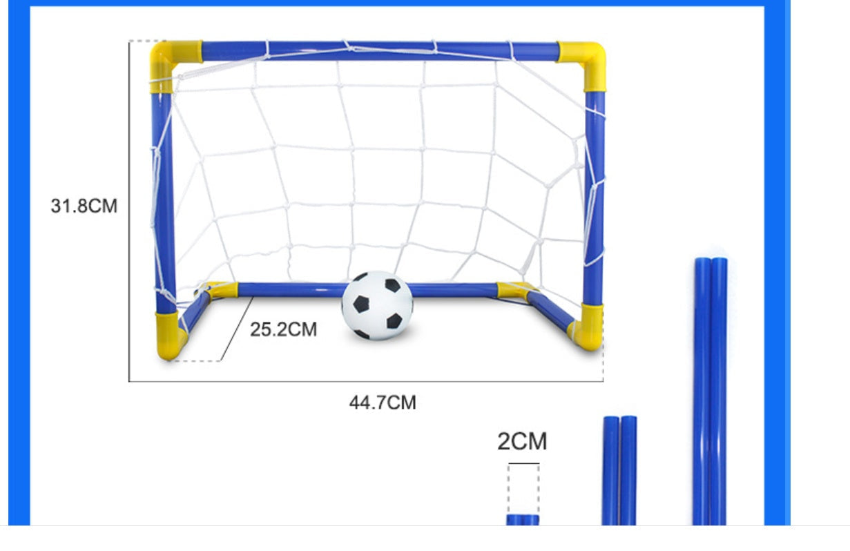 Mini Football Soccer Ball with Folding Goal Post Net Set