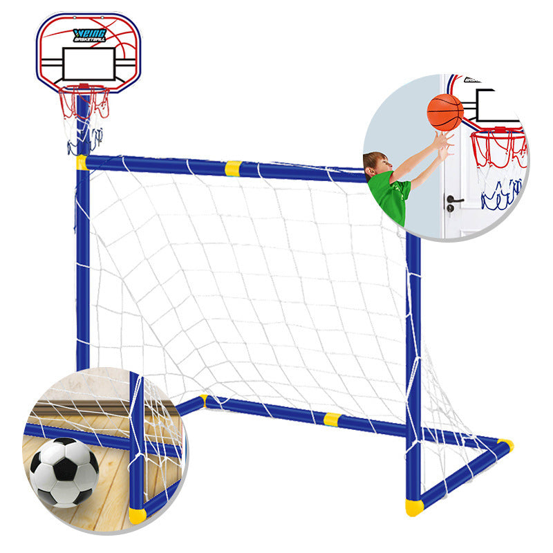 Mini Football Soccer Ball with Folding Goal Post Net Set
