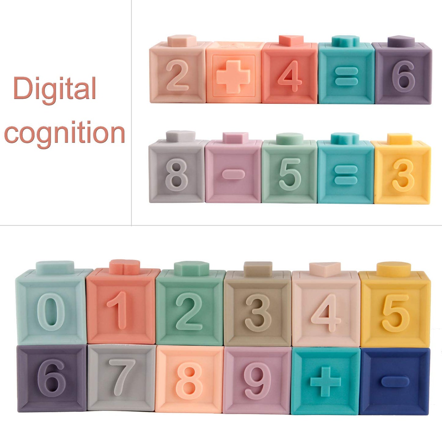 Mini Tudou Baby Blocks – Soft Silicone Building Blocks for 6 Months+ (12-Piece)