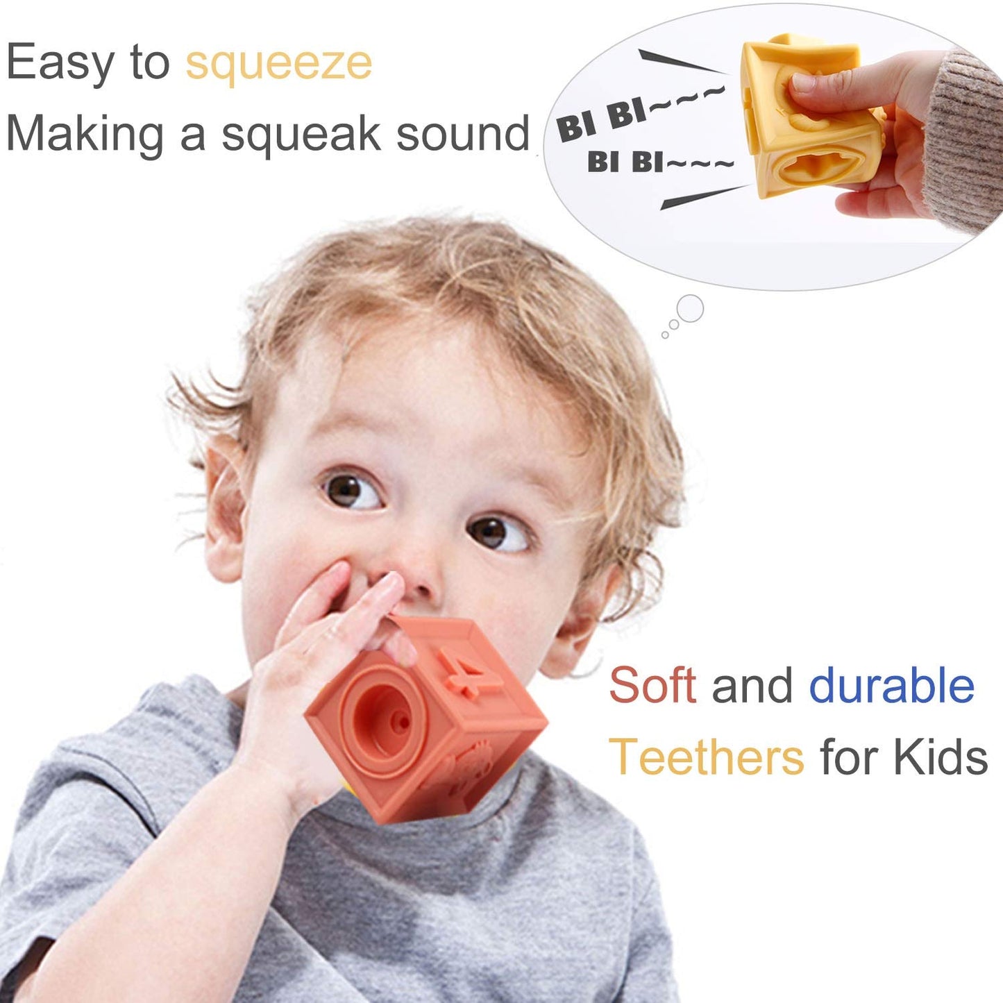 Mini Tudou Baby Blocks – Soft Silicone Building Blocks for 6 Months+ (12-Piece)