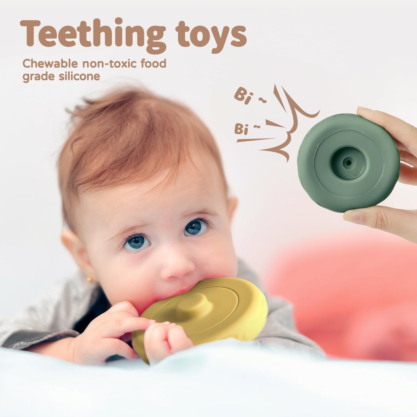 Mini Tudou 6-Piece Stacking & Nesting Circle Toy – Soft Rings Stacker & Teether (4.7 in)