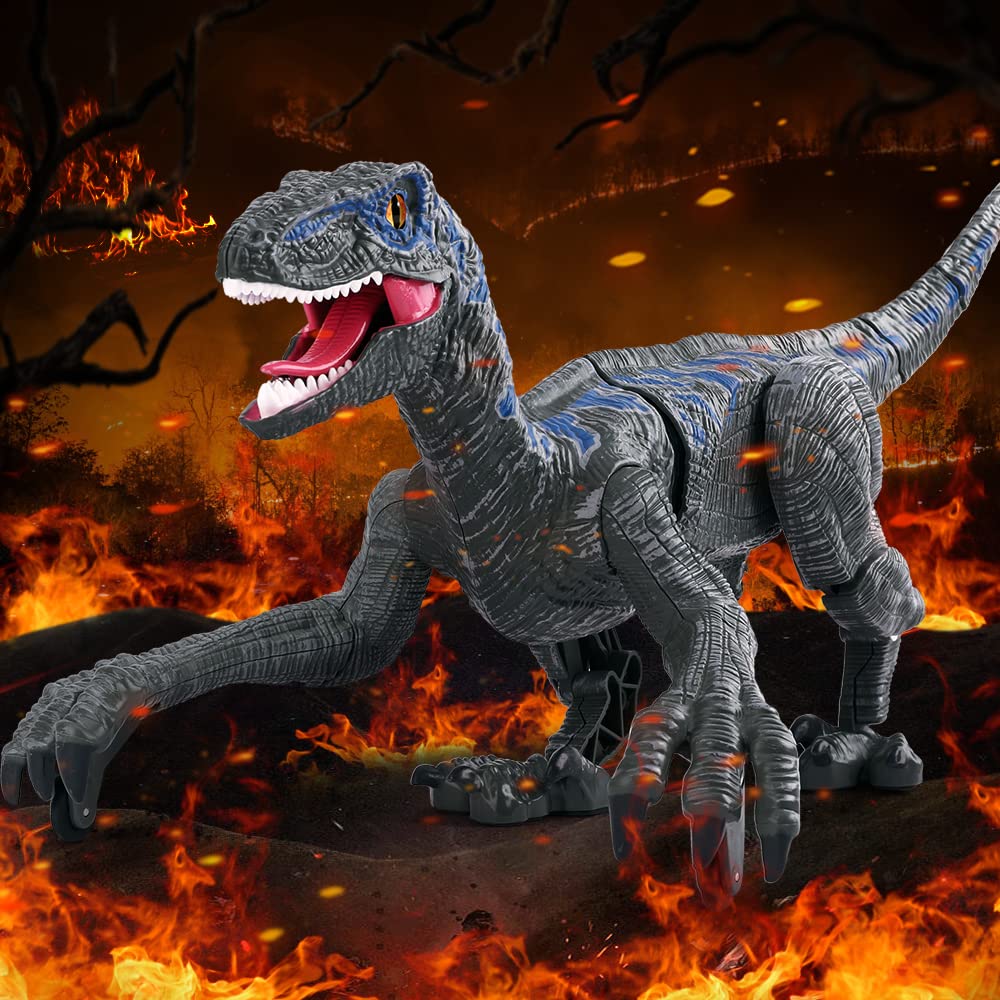 Mini Tudou 17.7-Inch RC Velociraptor Dinosaur Toy – Lights & Sounds