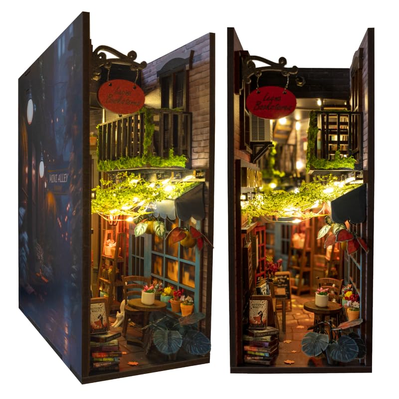 MINIALLEY MiniAlley Book Nook DIY Kit – Dreamy Dollhouse with LED Lights
