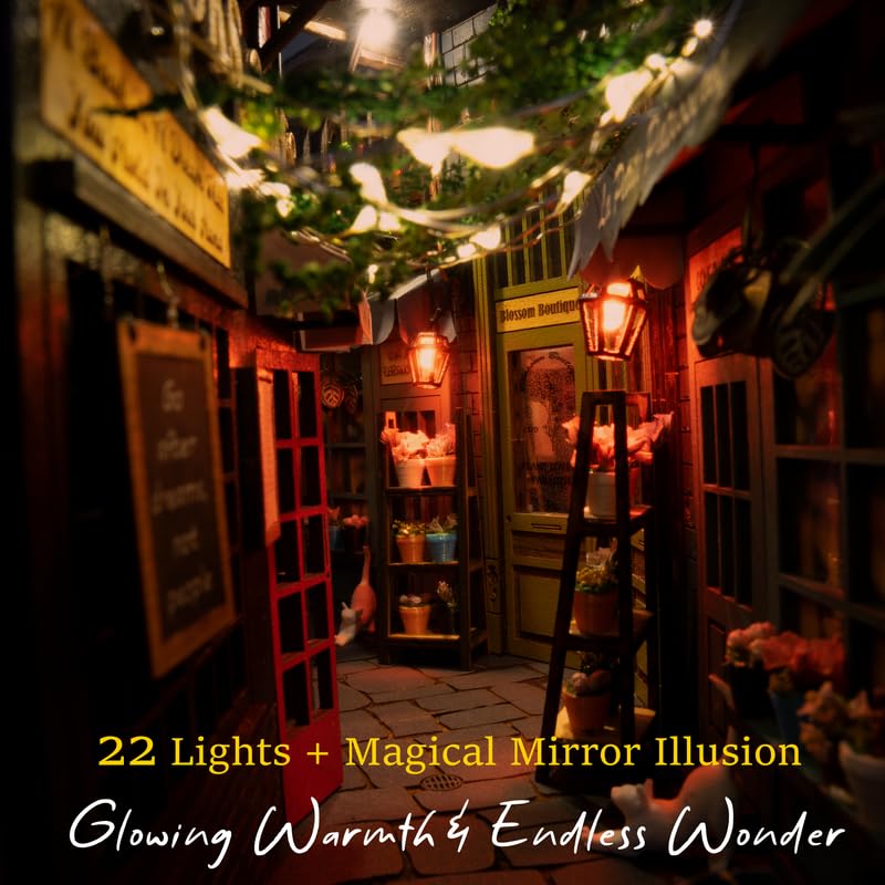 MINIALLEY MiniAlley Book Nook DIY Kit – Dreamy Dollhouse with LED Lights