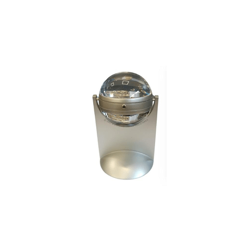 Miniature Clock Globe with Display Photo or Logo Silvertone Plated Solid Brass IMP422 - CLEARANCE NEEDS RE-BATTERY