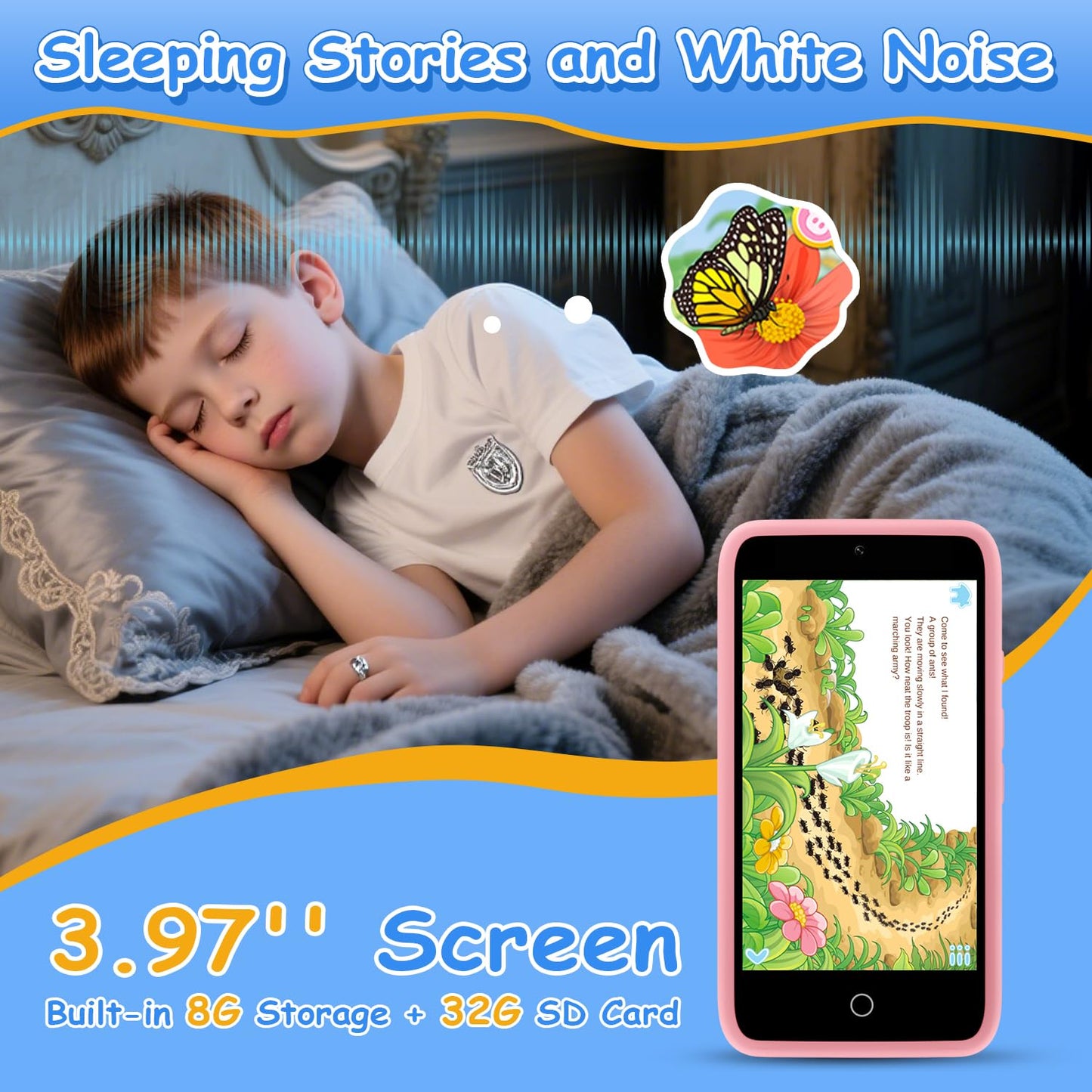 MINIBEAR Kids Smart Phone Toy – 200+ Educational Games, Dual Camera, Pink
