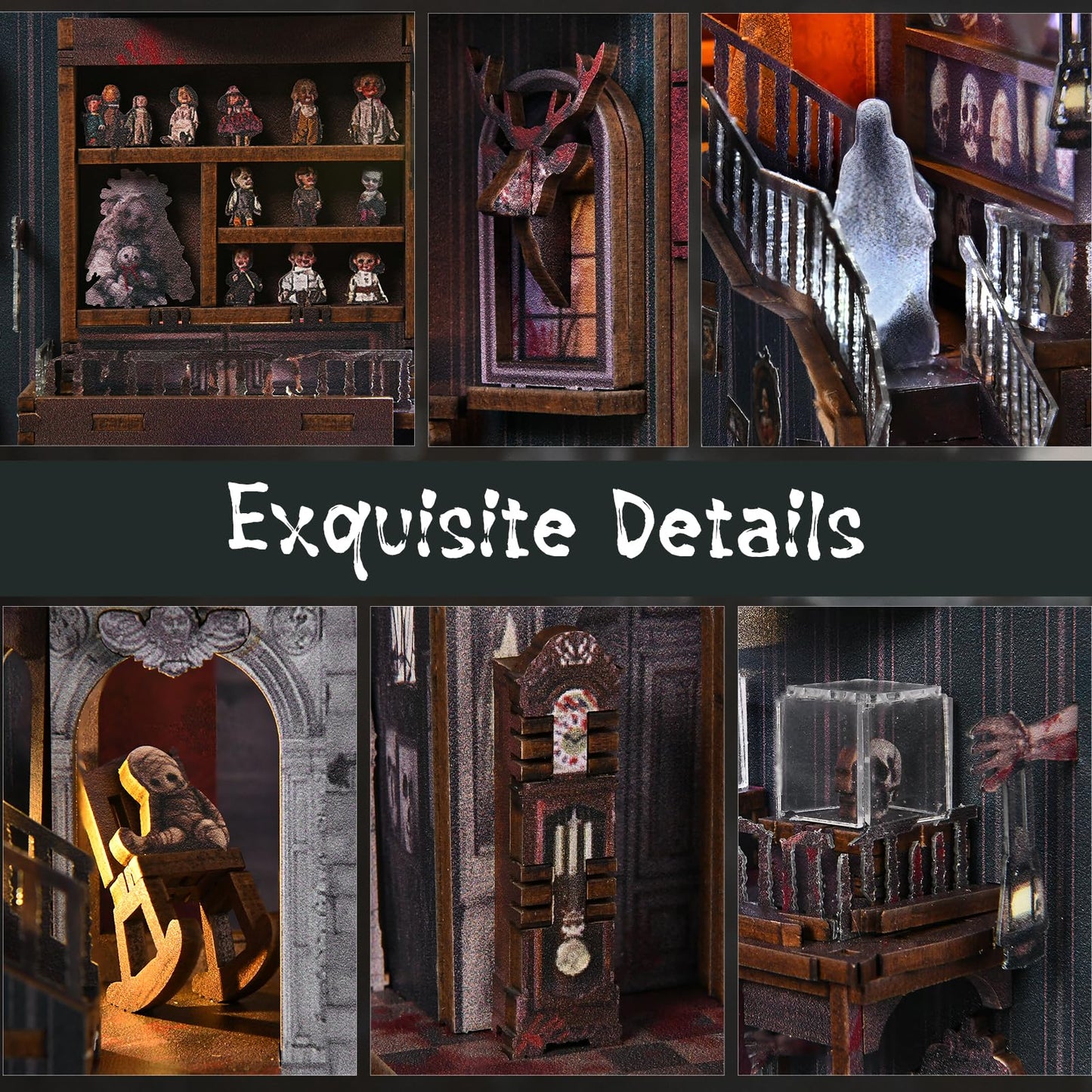 MiniCity Book Nook Kit with LED Light — DIY Haunted Dollhouse Insert