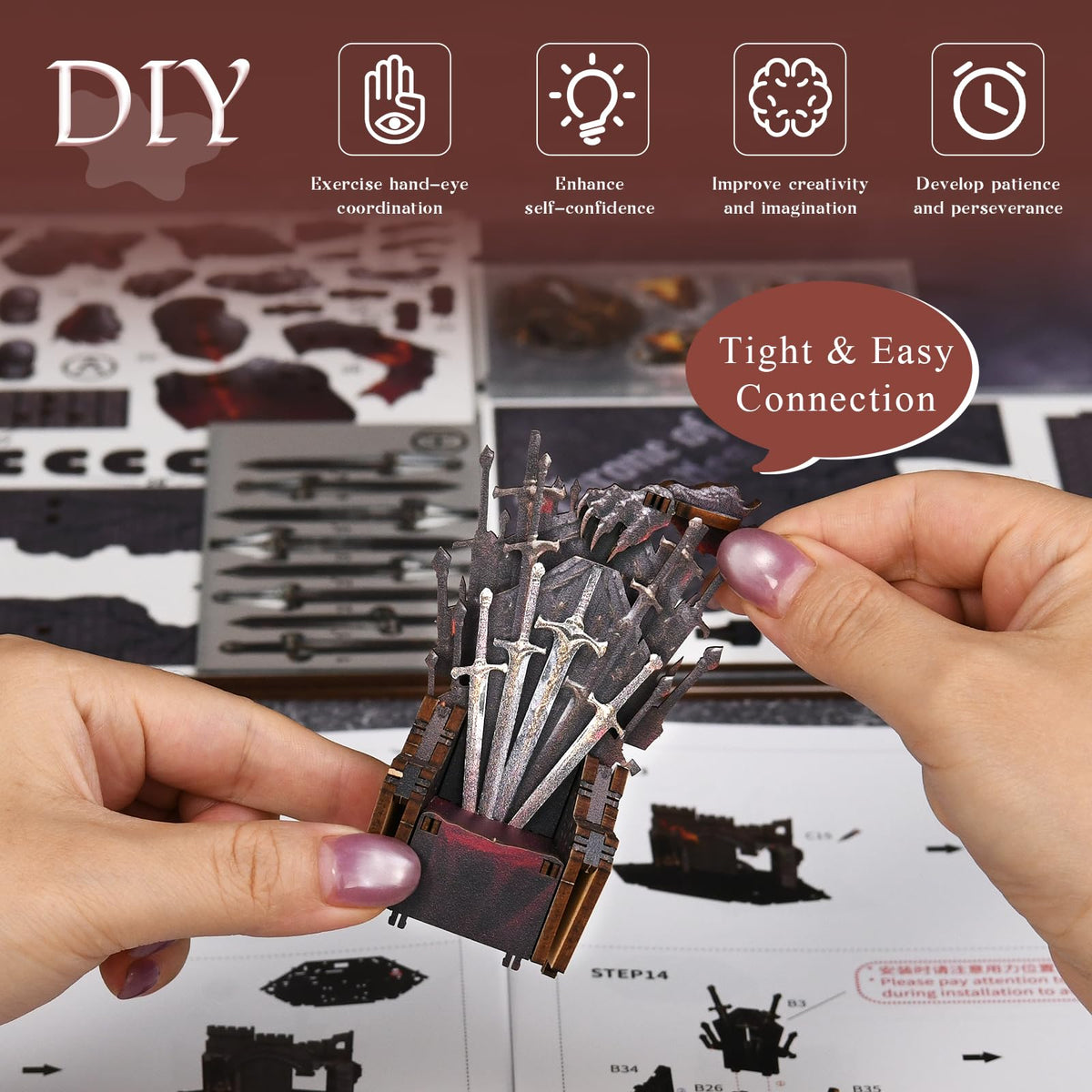 MiniCity Book Nook Kit – Throne of Blade DIY Miniature House & Library Decor