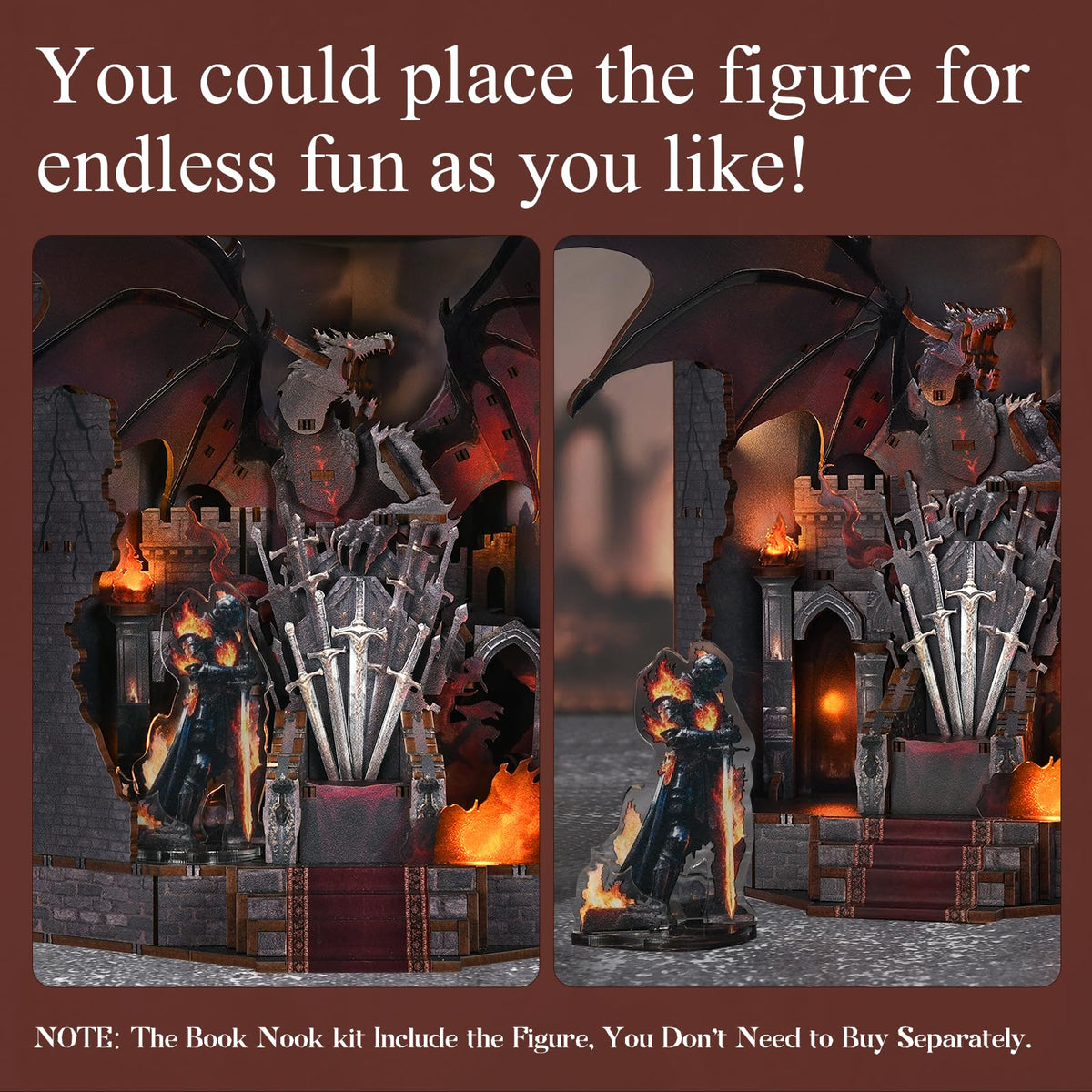 MiniCity Book Nook Kit – Throne of Blade DIY Miniature House & Library Decor
