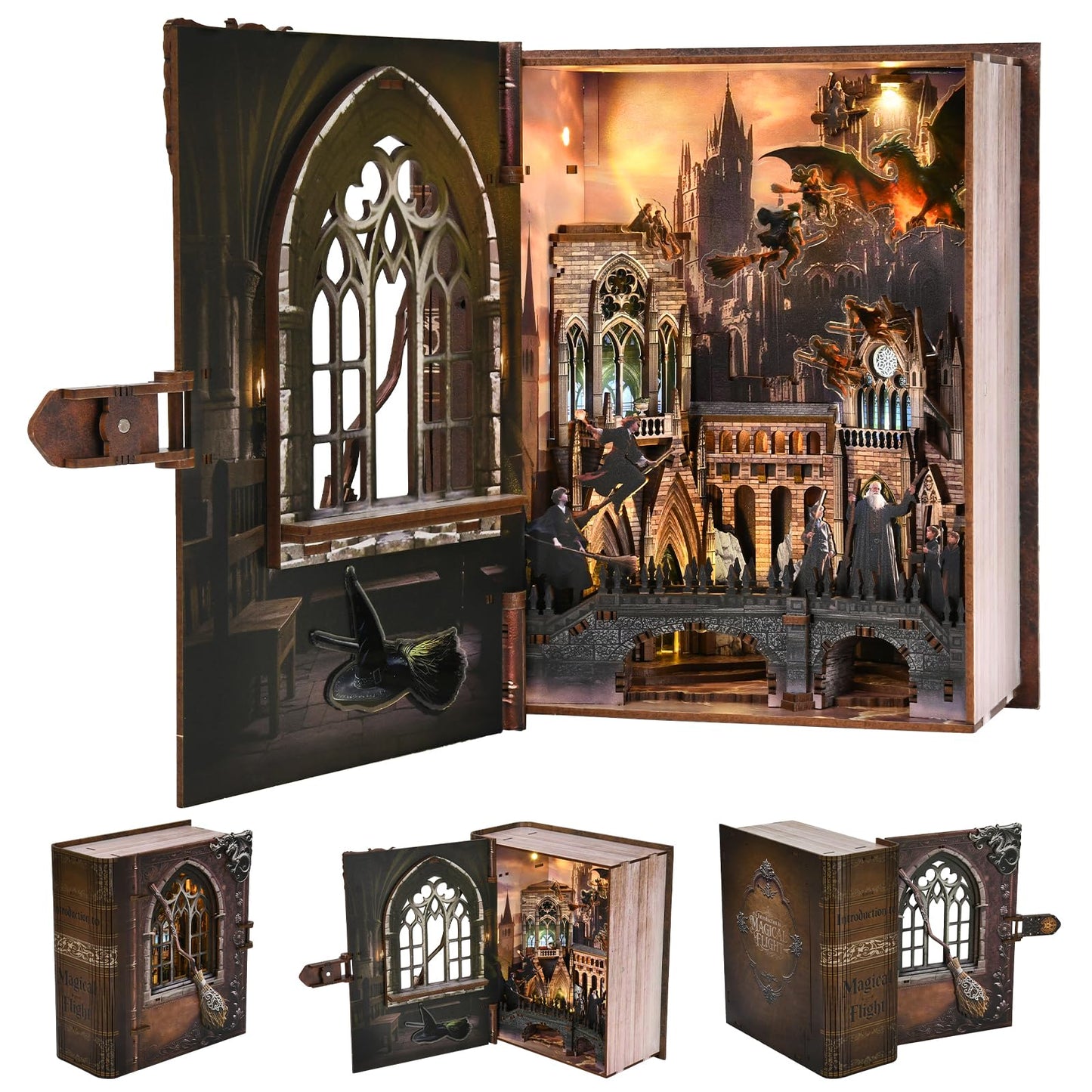 MiniCity Book Nook Kit – DIY Miniature Library for Adults, Teens & Beginners | Introduction to Magical Flight
