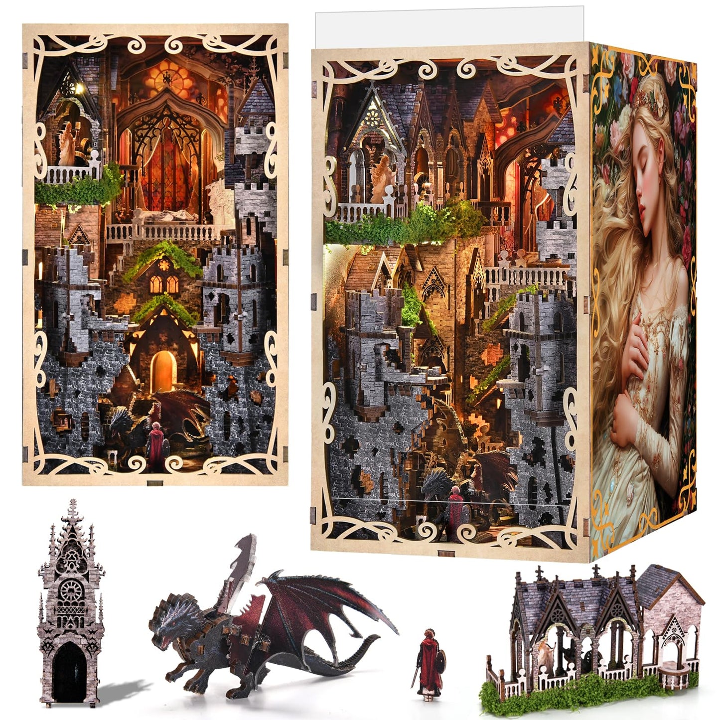 MiniCity Book Nook Kit – DIY Scene Miniature for Book Lovers (Sleeping Beauty)