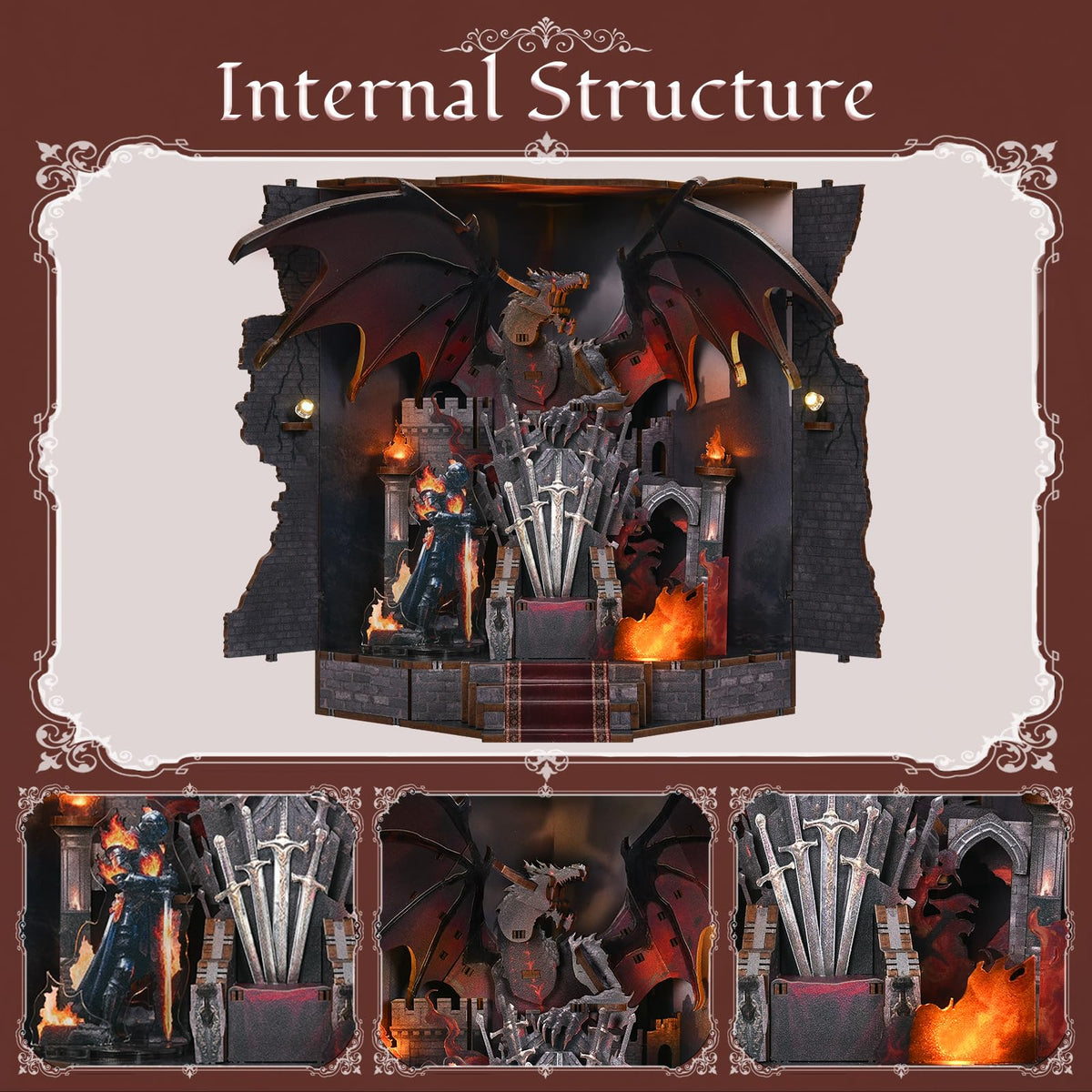 MiniCity Book Nook Kit – Throne of Blade DIY Miniature House & Library Decor